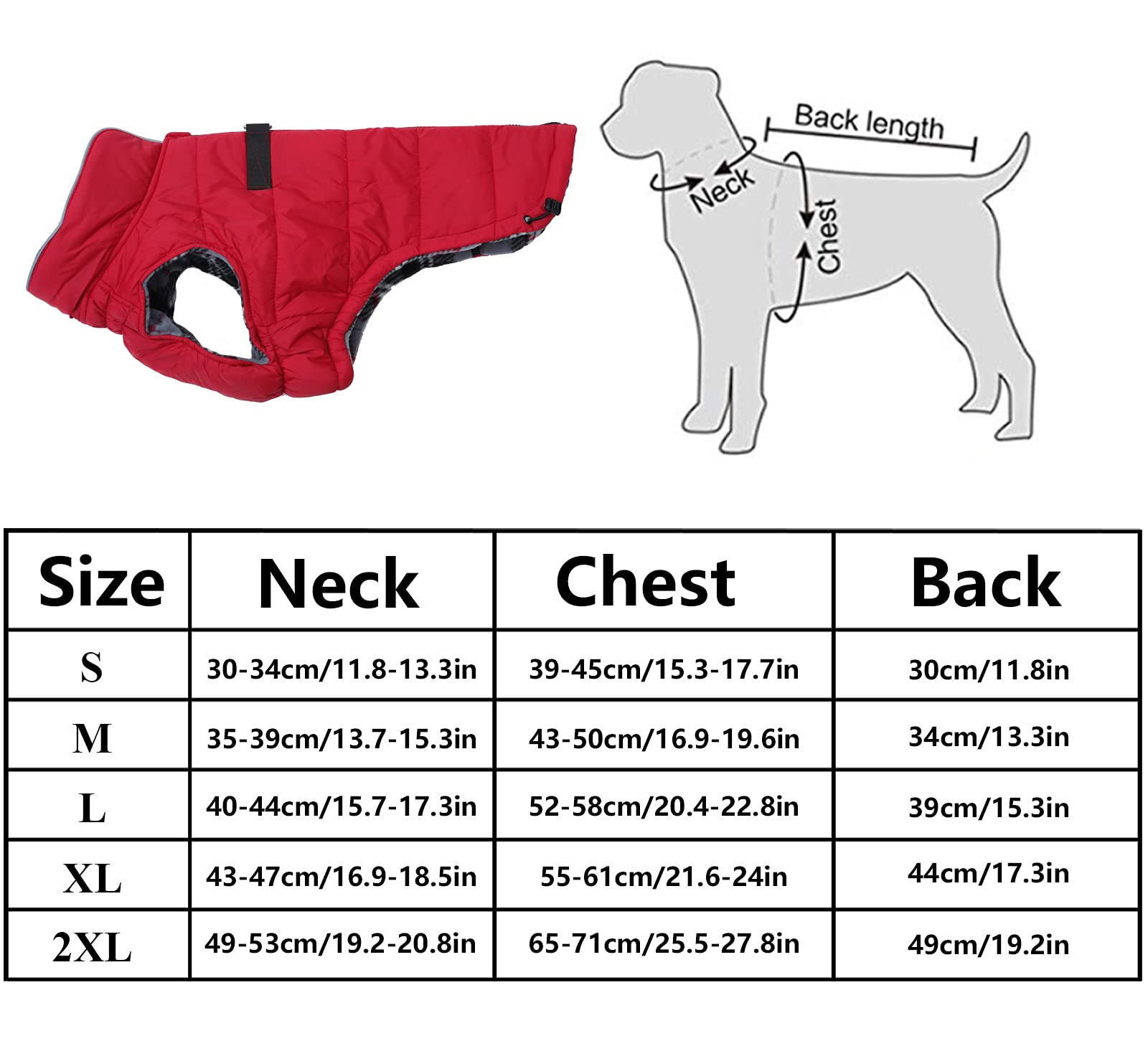 Geyecete Dog Winter Warm Coat Dog Winter Jacket Windproof Snowproof,Pet Outdoor Jacket Dog Jacket For Small Medium Large Dogs-Red-M