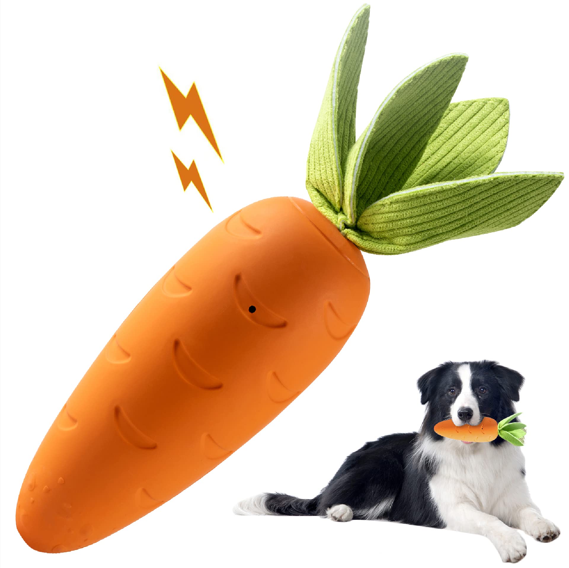 Heykey Squeaky Dog Chew Toys For Aggressive Chewers, Indestructible , Tough Durable Teeth-Cleaning Rubber Toys For Puppy Medium 