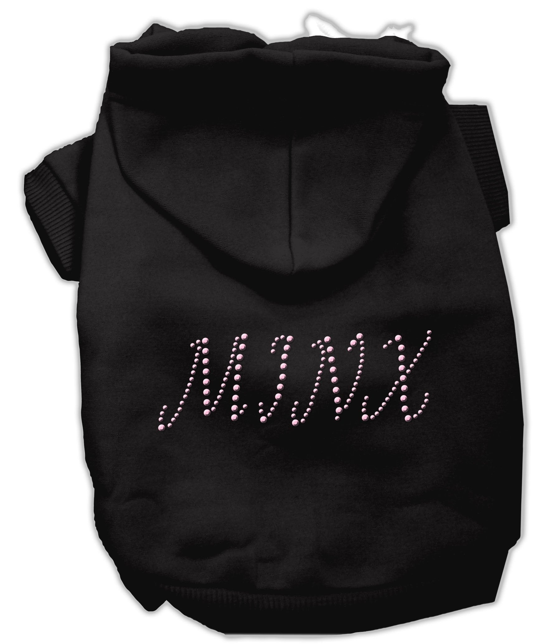 Pet, Dog & Cat Hoodie Rhinestone, &quot;Minx&quot; Black 3XL (25-35 lbs.)