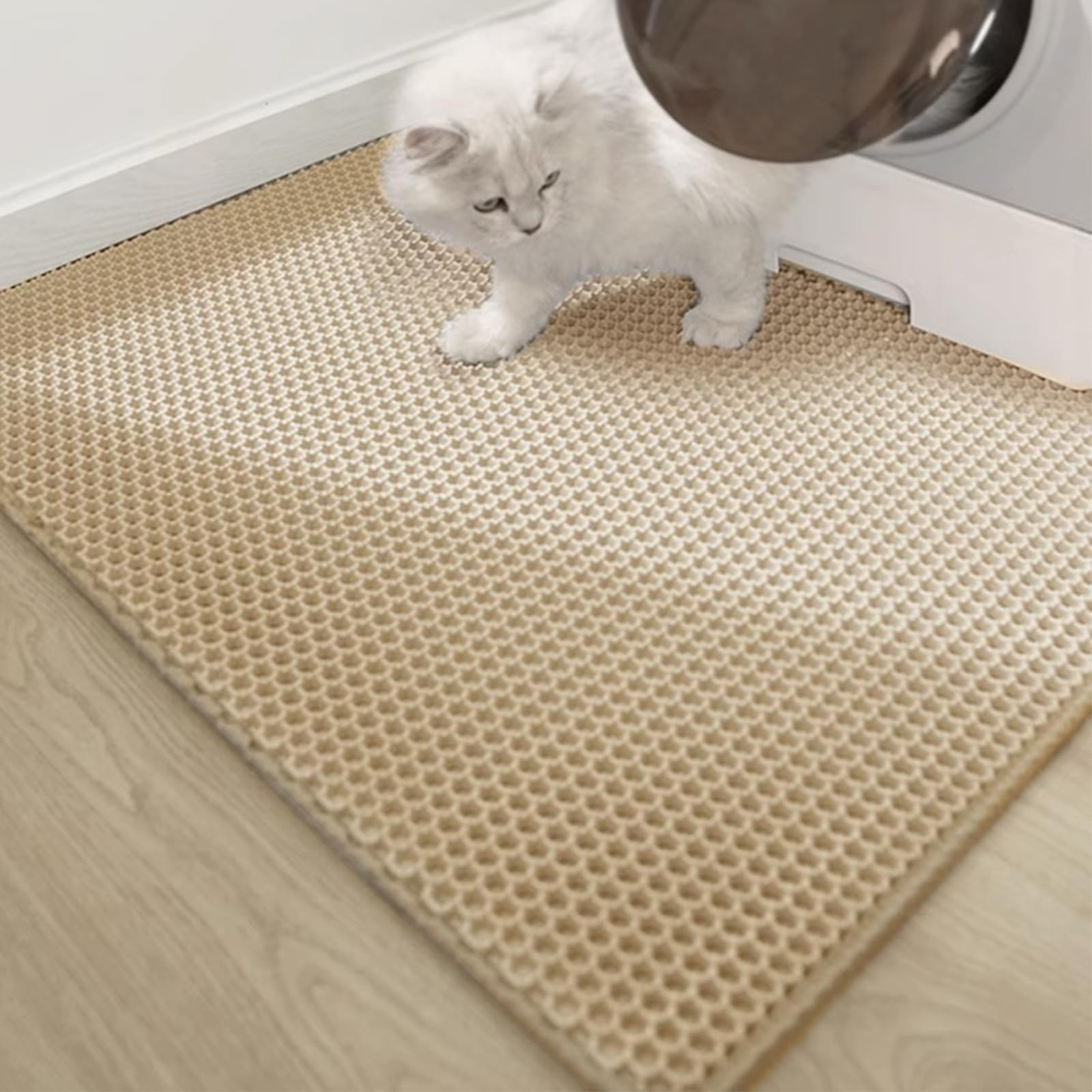Erhaog Cat Litter Mat - Litter Trapping Mat 46X25/35X24/30X22/24X16/20X16/18X12 Inch Box Mat Extra Large, Honeycomb Double Layer