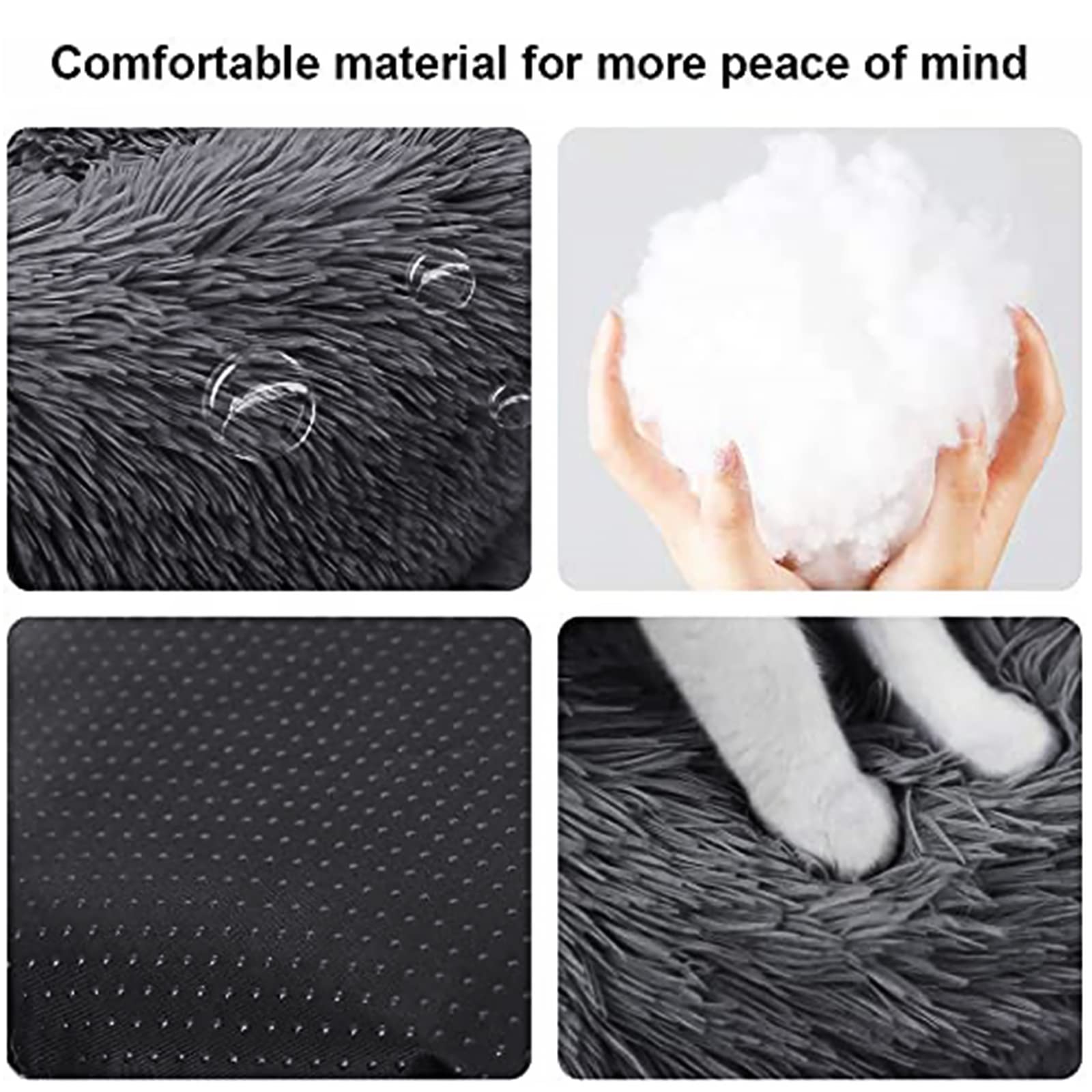 Dog Bed For Small Medium Large Dogs, 30 Inch Calming Dogs Bed, Washable-Round Cozy Soft Pet Bed For Puppy And Kitten With Slip-R