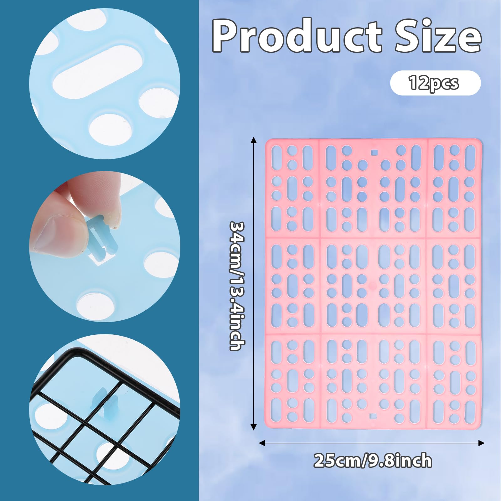 Tobeelec 12 Pcs Plastic Rabbit Cage Mat Durable Rabbit Feet Pad Small Animal Feet Pad Cage Resting Mat With A Convenient Connect