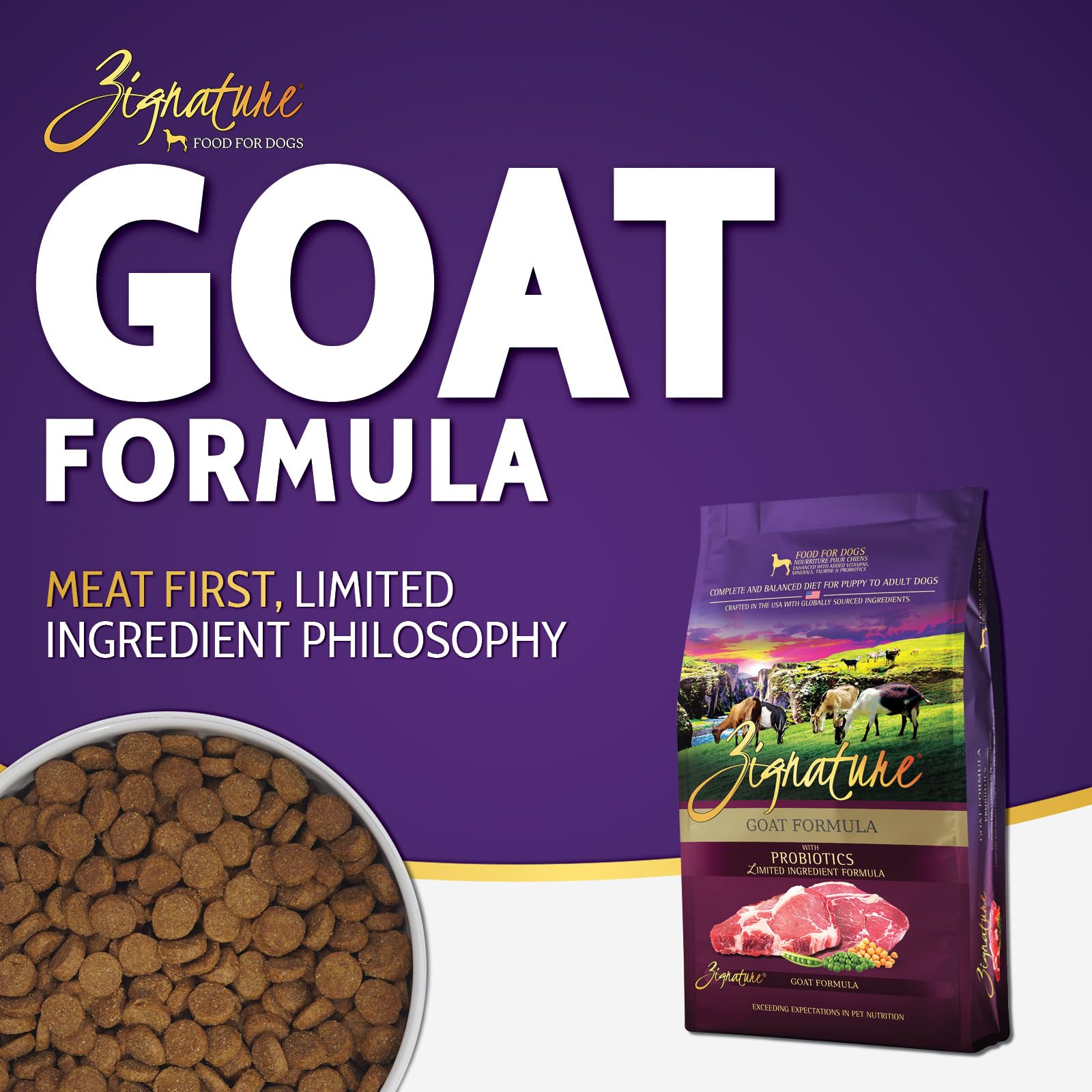 Zignature Goat Limited Ingredient Formula Dry Dog Food 12.5lb
