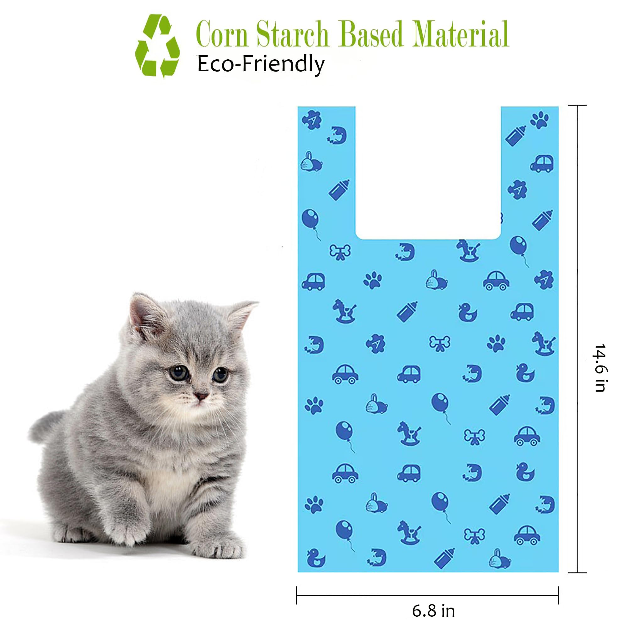 Cat Litter Bags With Handles, Disposal Litter Bags For Pet Poop, Dog Poop Bag Extra-Thick Kitty Cat Waste Bags, Suitable For Cat