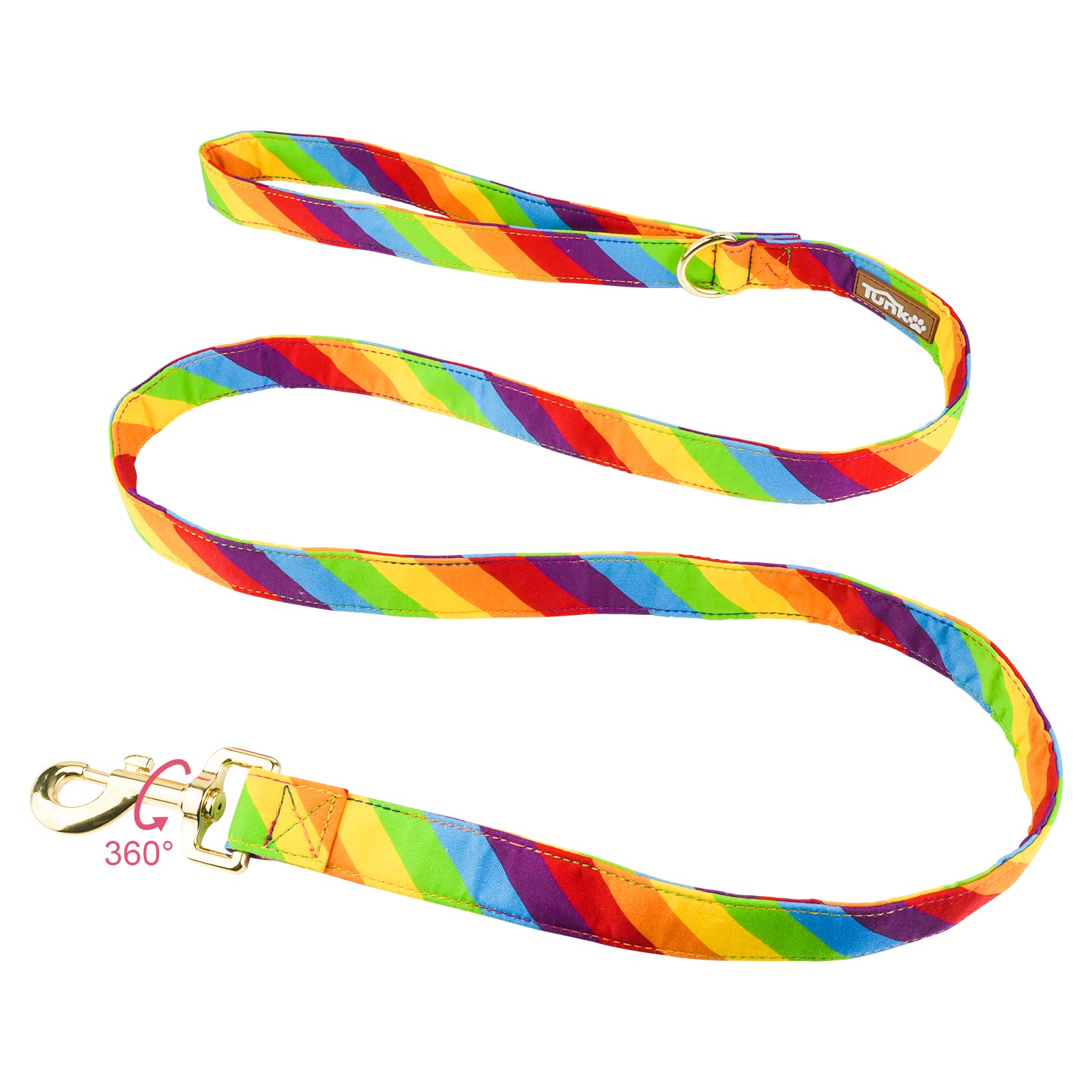 Tunkoo Rainbow Dog Leash Lgbt Flag - Stylish, Safe, Comfortable For Small Medium Large Dogs Pets Daily Walking S
