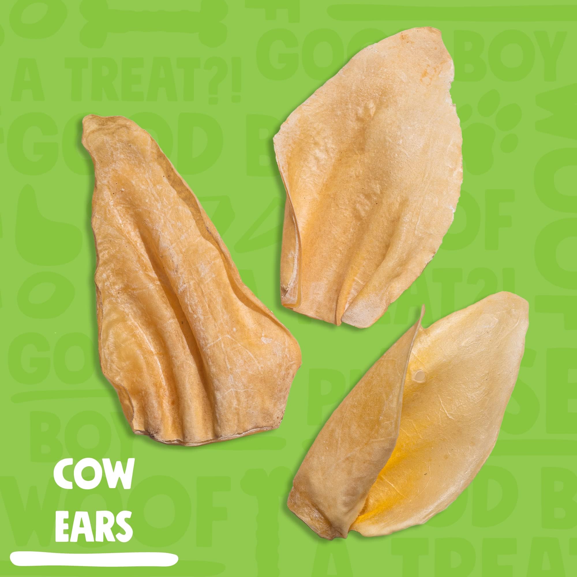 Jolly Barks Cow Ears for Dogs - High Protein, Single Ingredient Treats, 12 Count, White Cow Ears