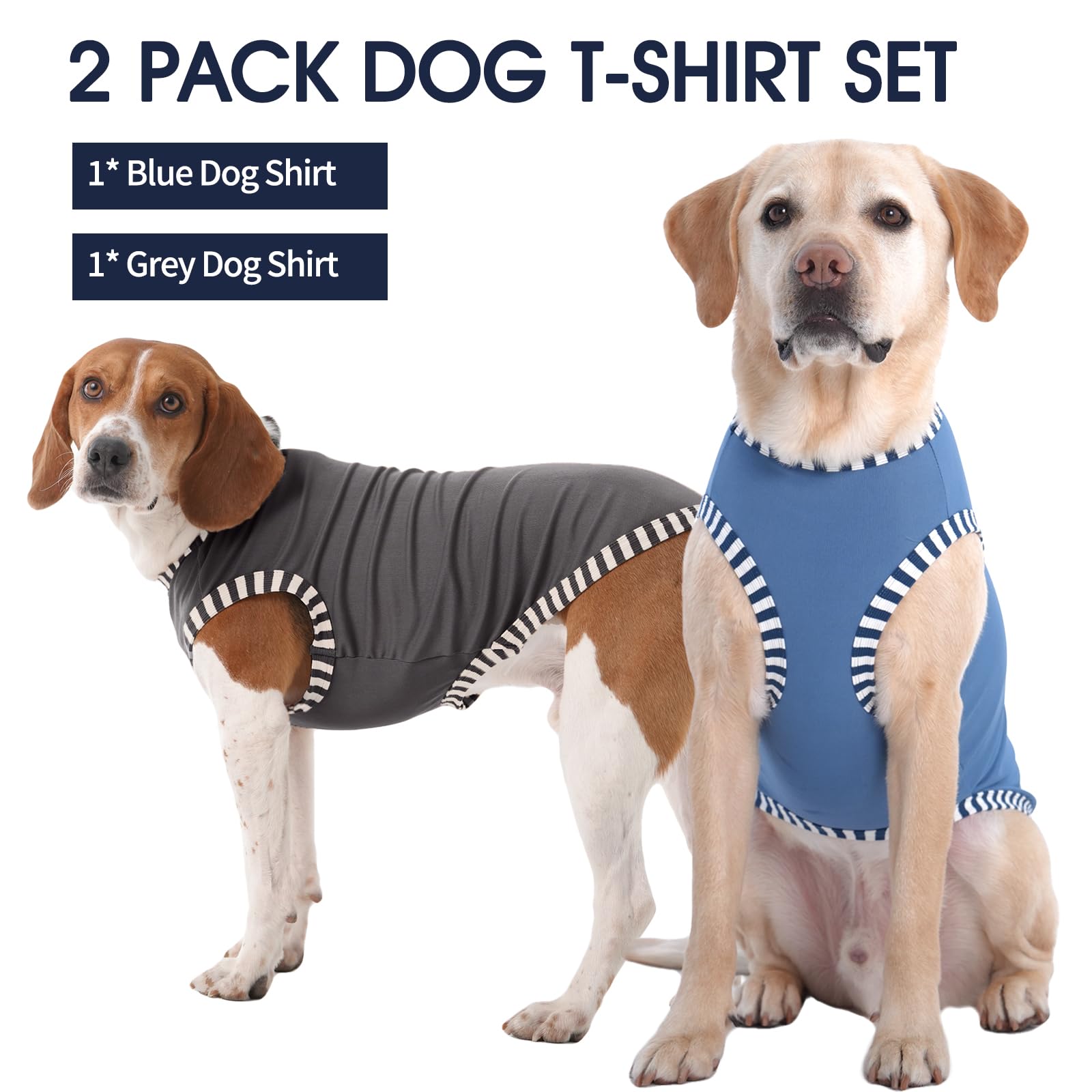 Iecoii 2 Pack Dog T-Shirts For Small Medium Dogs,Lightweight & Comfortable - Easy To Wear,Machine Washable & Non - Fading - Perf