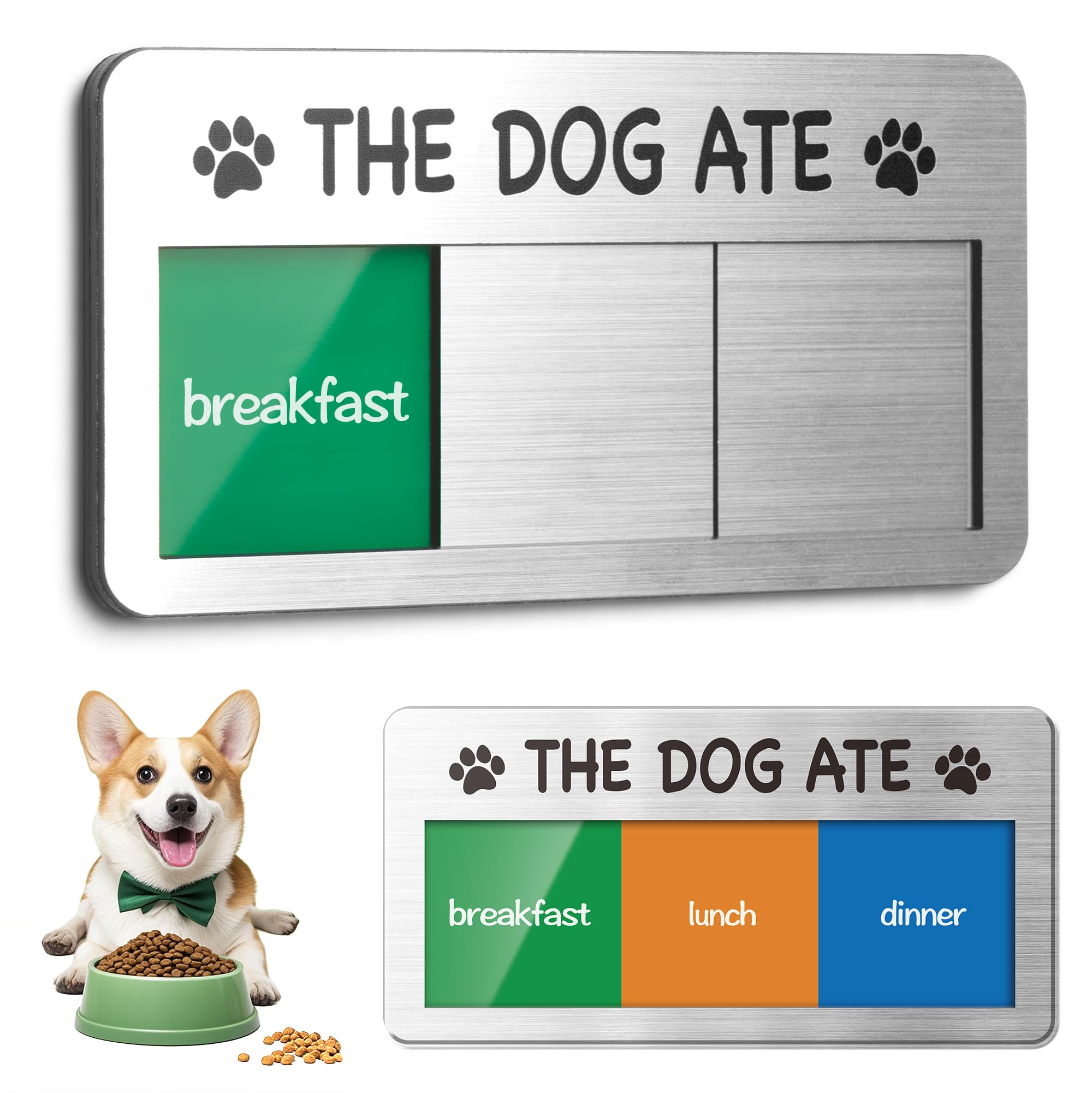 Dog Fed Sign- Dog Feeding Chart 3 Times A Day,Pet Feeding Reminder,Did You Feed The Dogs Tracker With Magnets and Double Sided T
