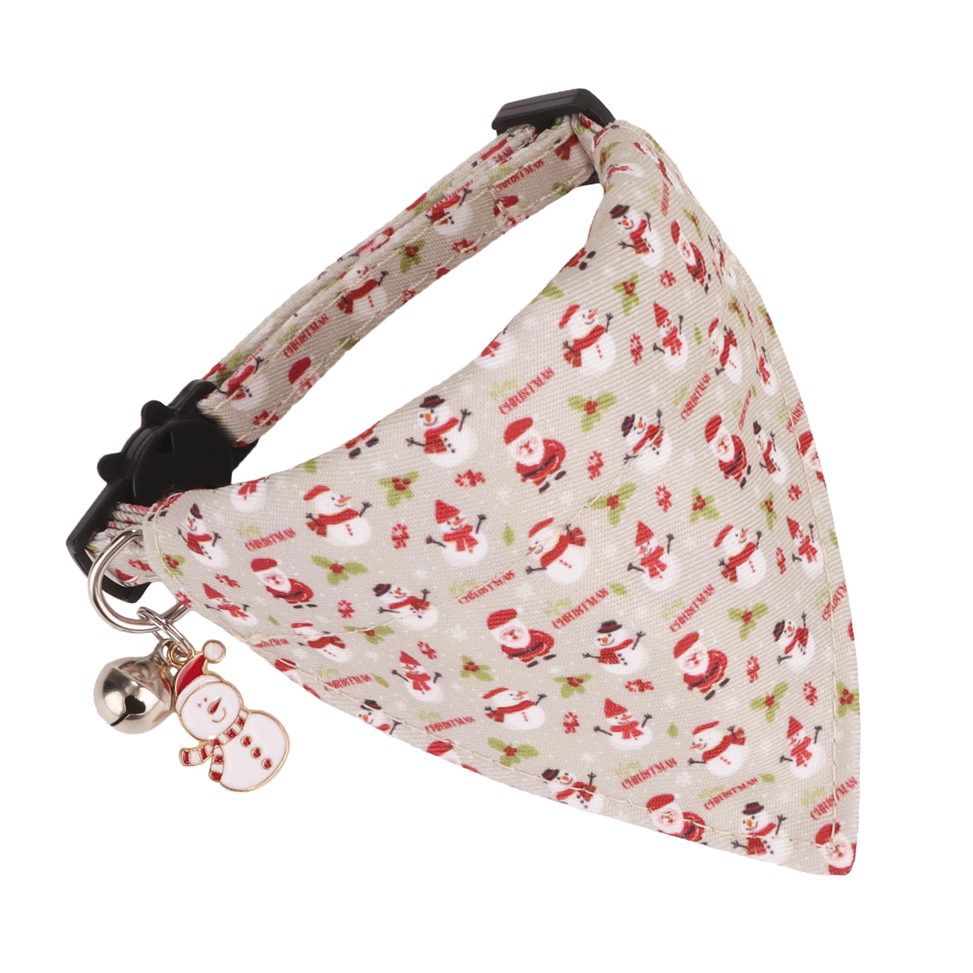 Adoggygo Christmas Cat Collar With Bandana, 2 Pack Hoho Santa Snowman Pattern Christmas Bandana Collars For Cat Kitten