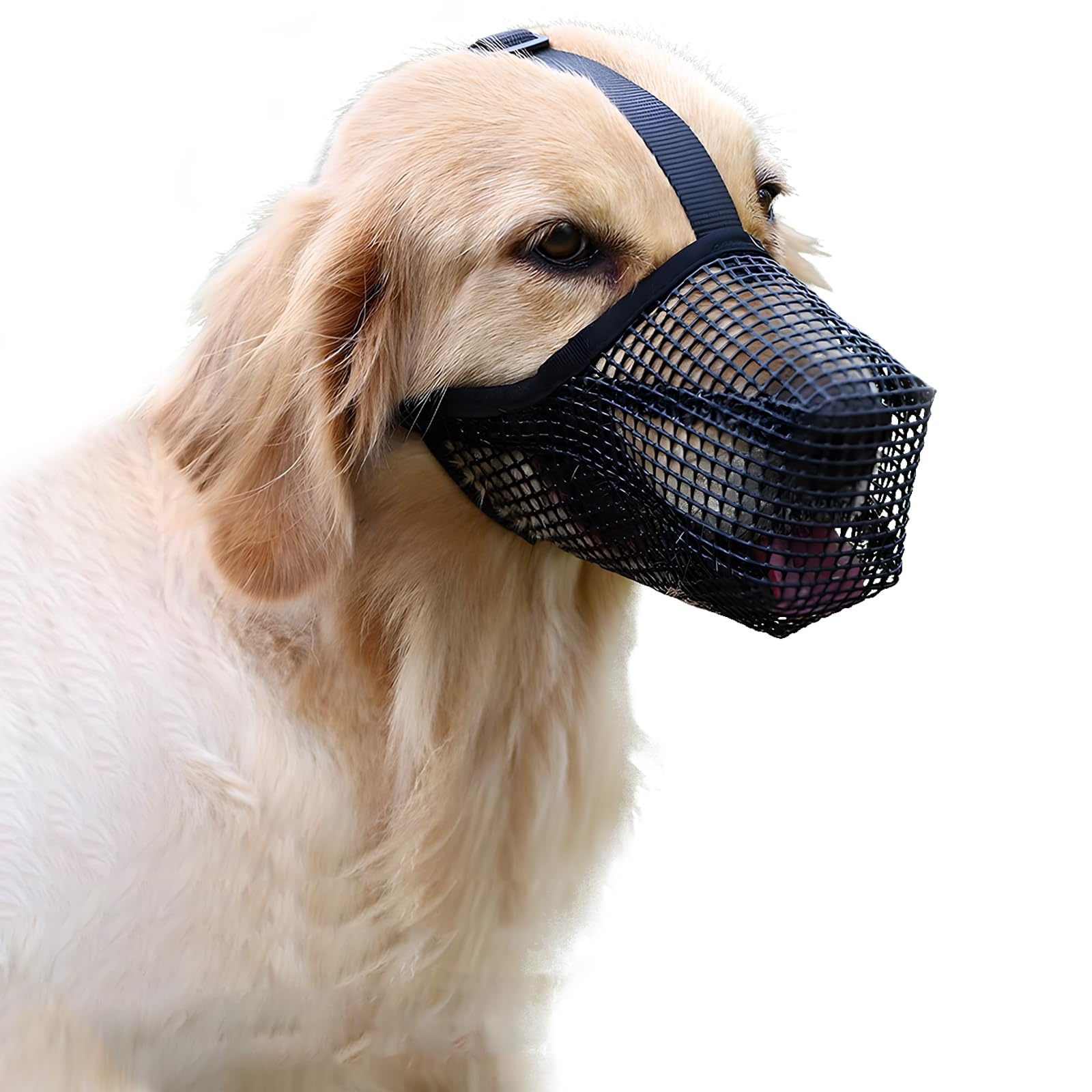Dog Muzzle, Soft Mesh Covered Muzzles For Small Medium Large Dogs, Protection Muzzle With Adjustable Straps, Prevent Biting Chew