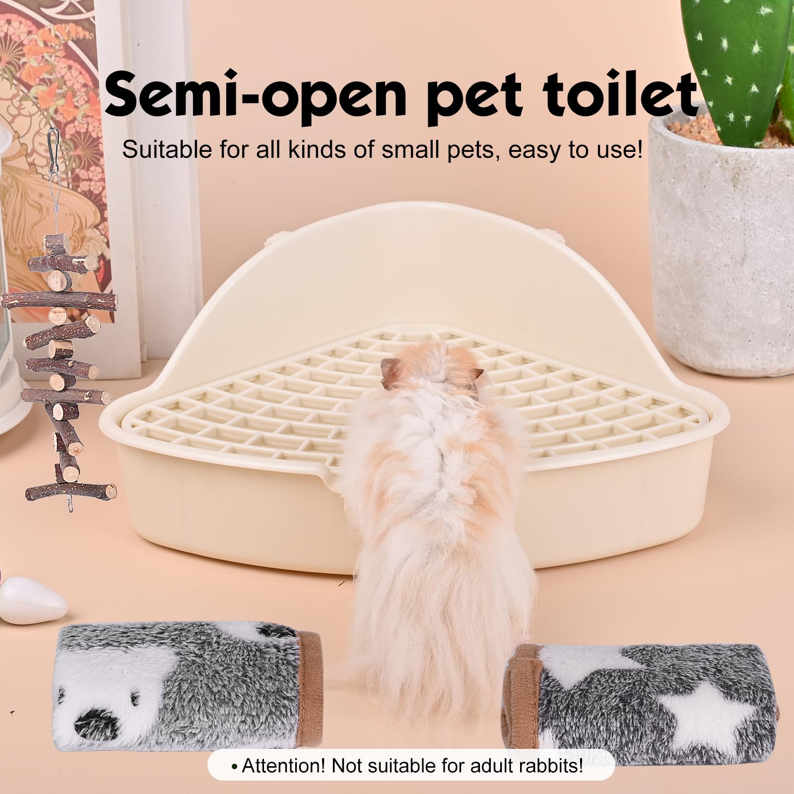 Rubyhome Triangle Potty Trainer Corner Litter Bedding Box Pet Pan For Baby Rabbit, Chinchillas, Small Guinea Pigs, Ferret, Gales