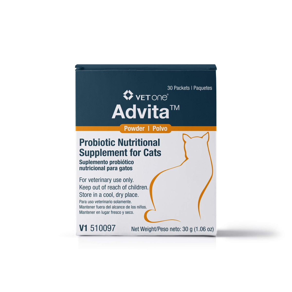 Vetone Advita Powder Probiotic Nutritional Supplement For Cats - 30 (1 Gram) Packets