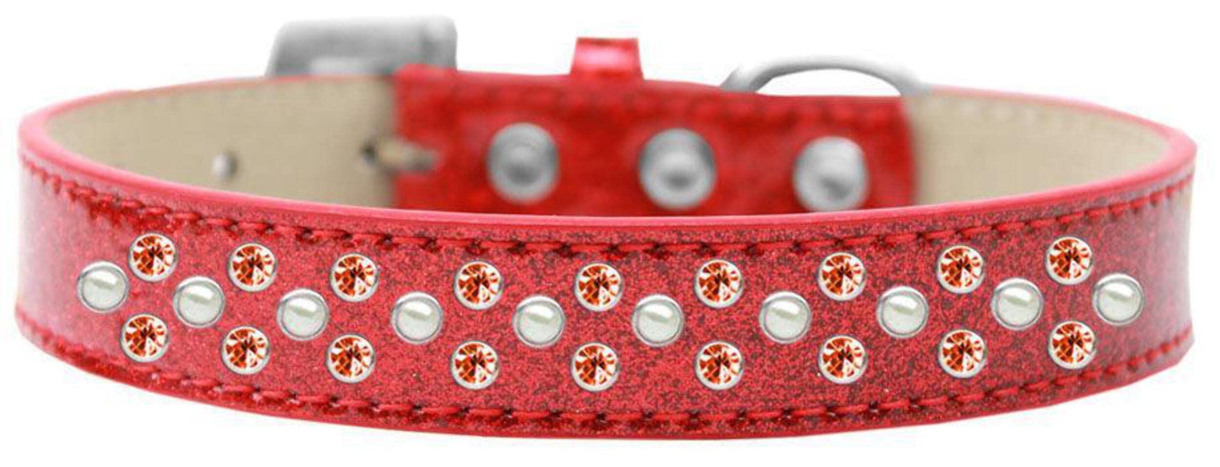 Mirage Pet Products Sprinkles Ice Cream Dog Collar with Pearl and Orange Crystals, Size 20, Purple