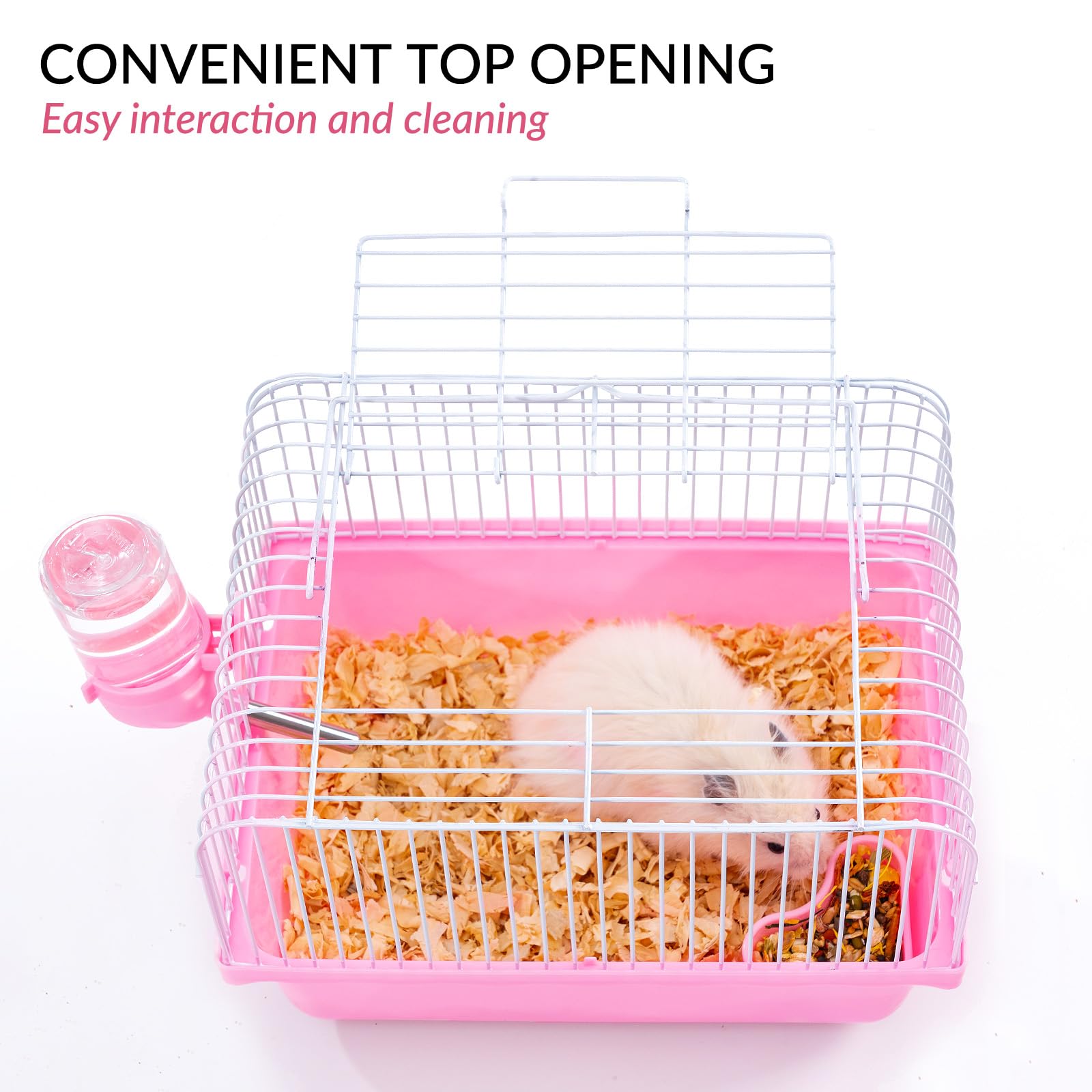 Small Hamster Cage, Hamster Travel Carrier, Travel Cage, Portable, Hand-Held, Breathable, Easy To Clean Carry, For Short Trip, V