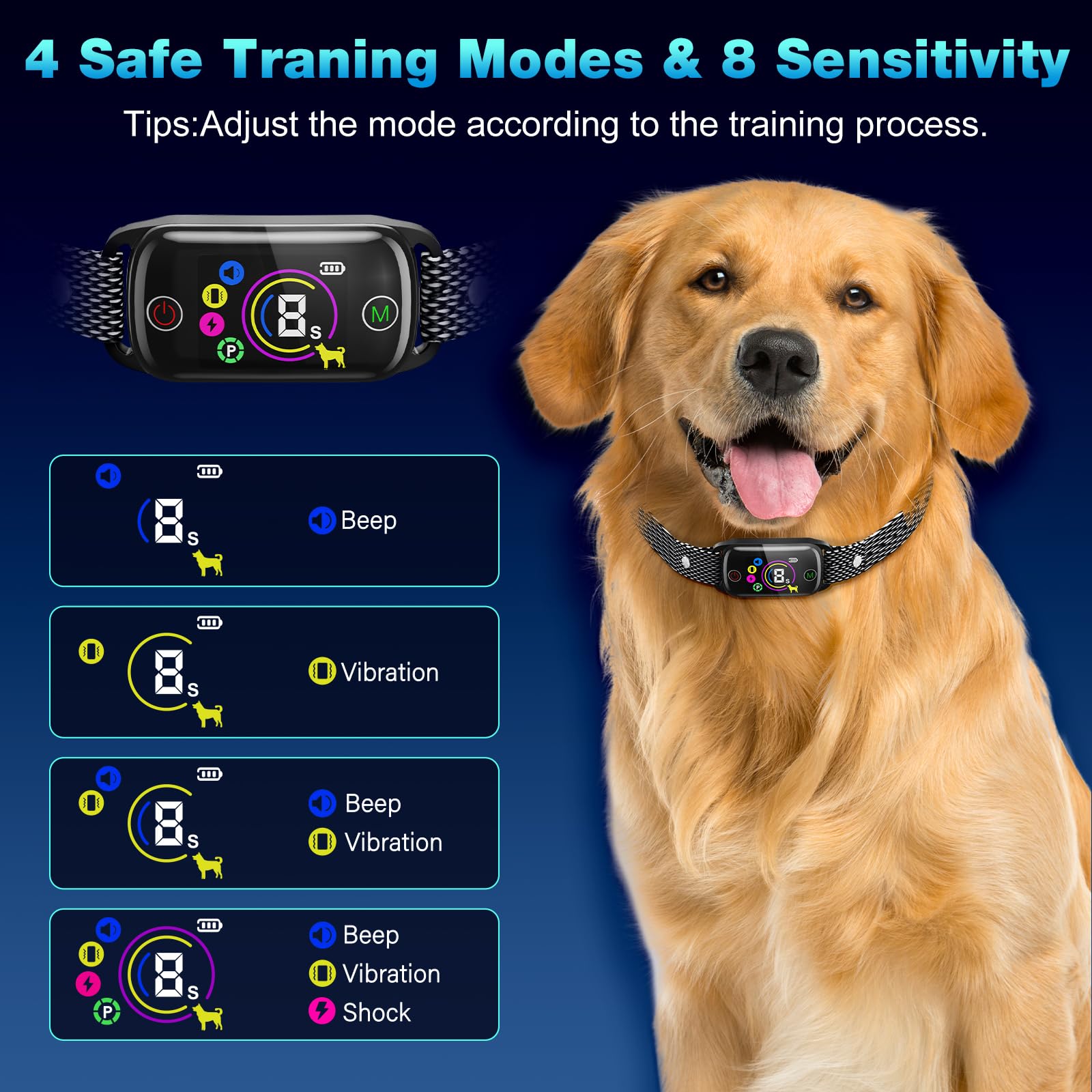 Dog Bark Collar 2 Pack, Bark Collar For Large Medium Small Dogs, Smart Bark Collar, Rechargeable Anti Bark Collars For Dogs With