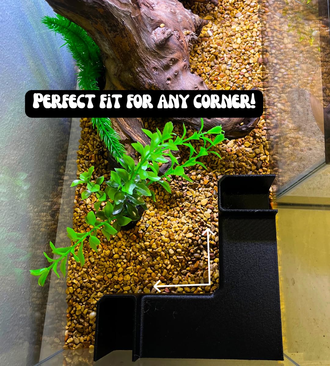 Chatelet Aquarium Underground Xl Corner Tunnel | Fish & Shrimp Hideout For Aquariums | Unique Underground Viewing Tunnel | Made In Usa (Xl Corner, Black)
