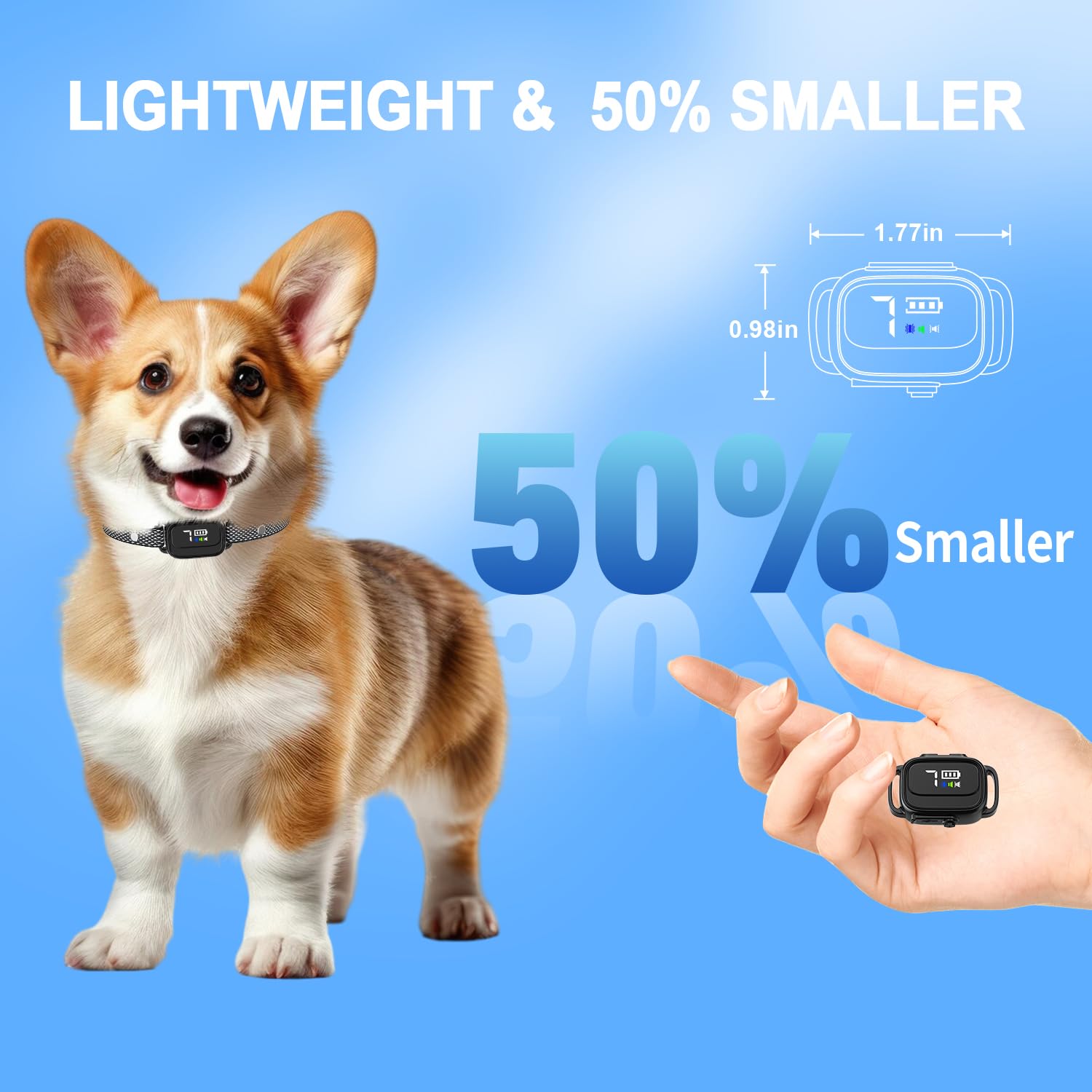 Ricivi Anti-Bark Collar For Small Dogs, No Shock Barking Collars With 7 Sensitivities, 3 Adjustable Modes Beep & Vibration, Ip67 Waterproof - Effective & Humane Small Dogs Bark Collar-Gloss Black