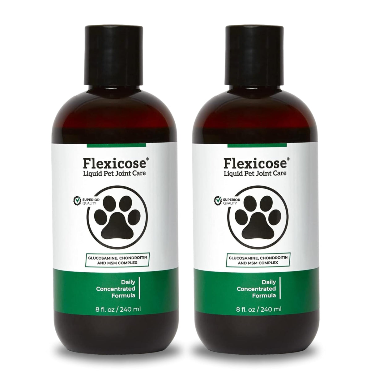Flexicose Pet - Liquid Joint Care - 8 Fl Oz (2 Bottles) - Liquid Dog Treats With Glucosamine For Joint Pain Relief - Hip And Art