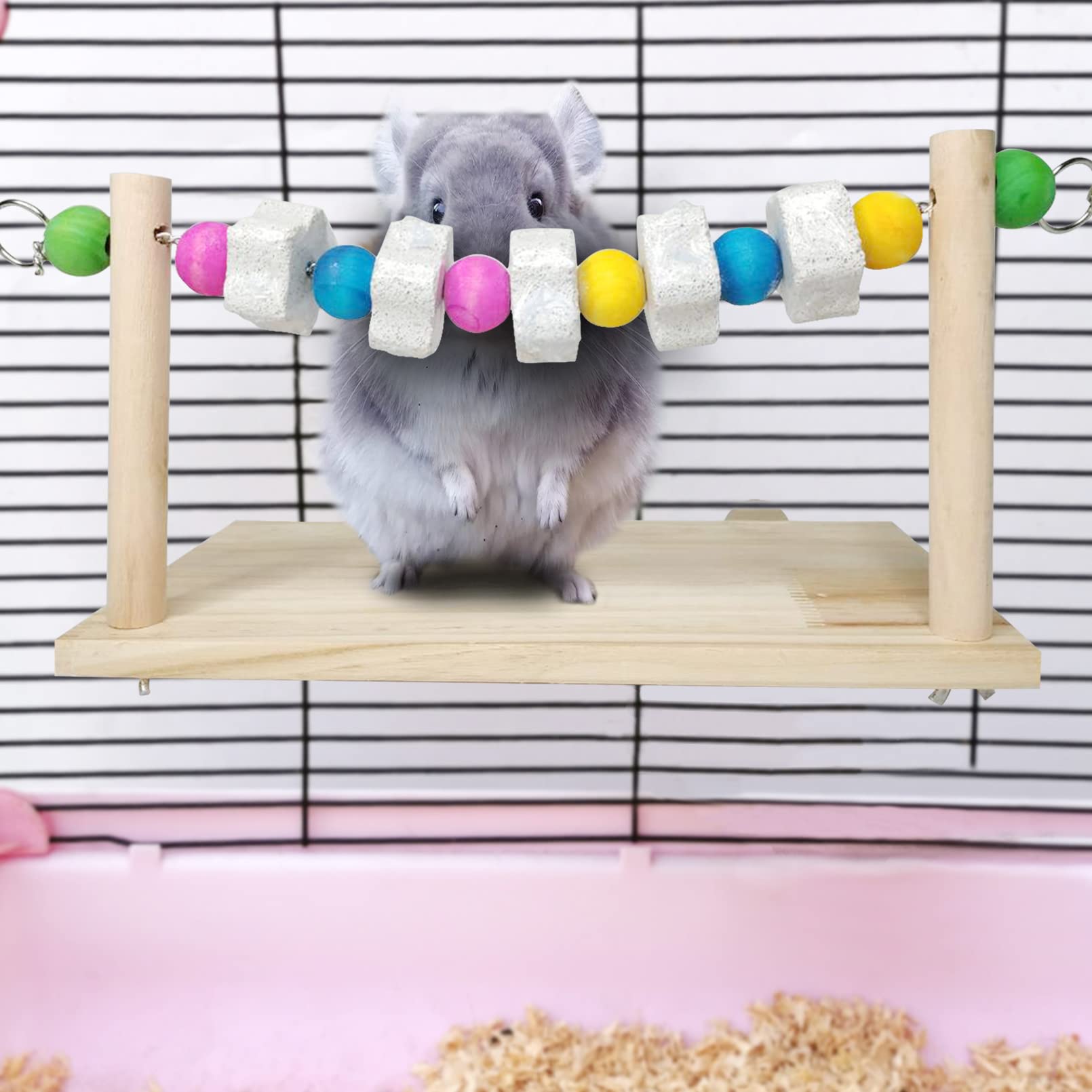 Tfwadmx Chinchilla Ledges Wood, Small Animal Lava Teeth Grinding Stone, Hamster Percy Ledges Wood Platform Chew Toys For Rat Gerbil Guinea Pig Chinchilla Parrot Chipmunk Squirrel Mouse