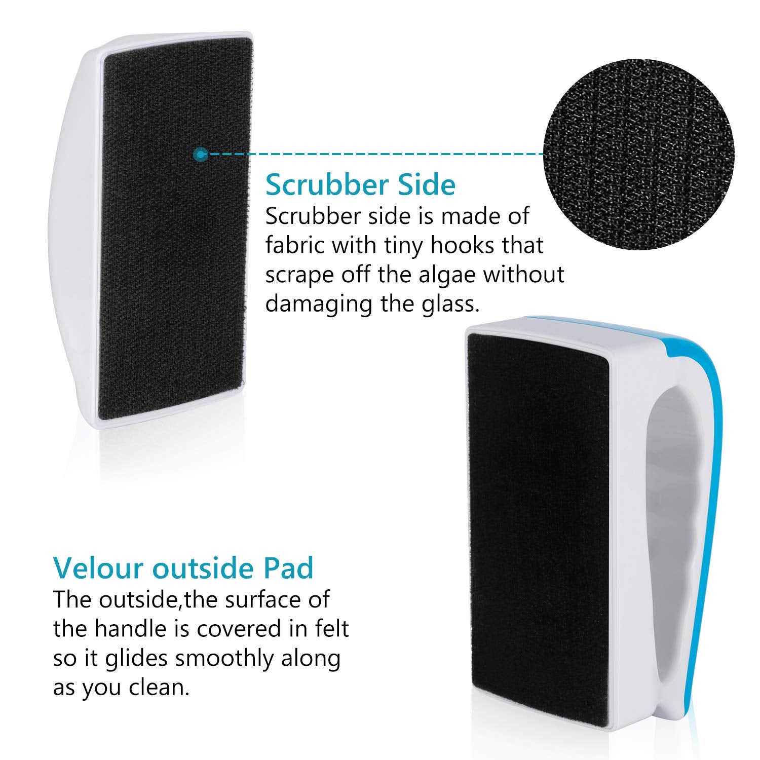 NEPTONION Magnetic Aquarium Fish Tank Glass Algae scrapers Glass Cleaner Scrubber Clean Brush [Floating,Scratch-Free,Non-Slip,ma