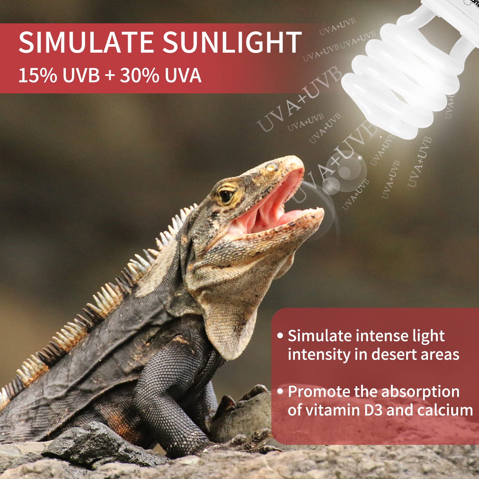 Lucky Herp 26W Uvb 15.0 Intense Uva Uvb Compact Flouorescent Lamp Desert Terrarium Light Bulb For Reptile And Amphibian