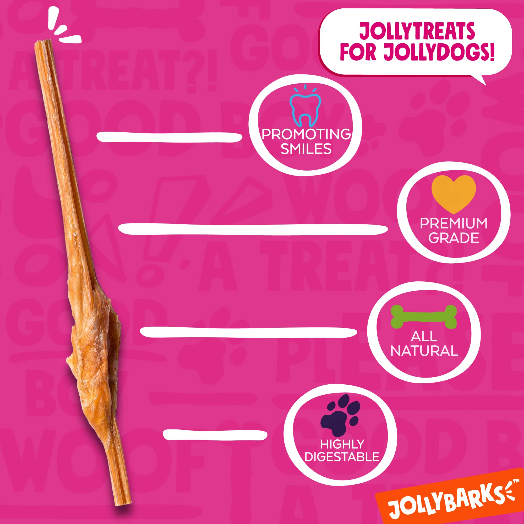 Jolly Barks 6 Baby Bully Sticks for Small Dogs  All Natural Single Ingredient Dog Treat  Beef Baby Bully Sticks for Puppies Teet