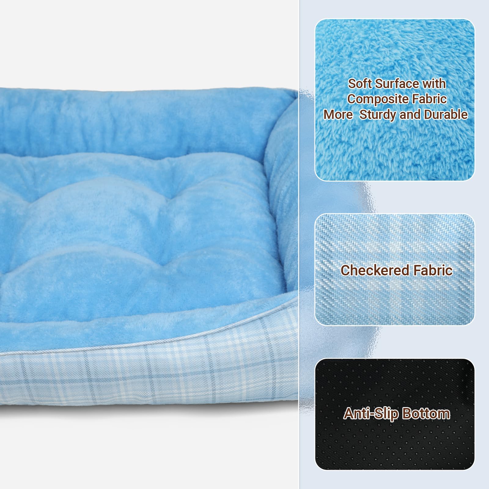 MIHIKK Rectangle Dog Beds for Extra Large Dogs & Cats, Orthopedic Sleeping Pet Bed for Couch with Durable Puppy Cuddler and Anti