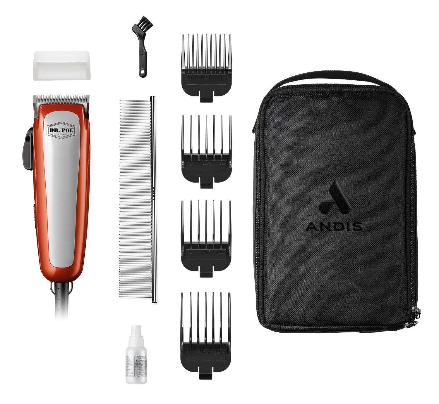 Andis Dr Pol Easy Clip Ultra Adjustable Blade Clipper Kit, Ultimate Grooming Tool for DIY Touch-Ups on Single-Coated Breeds with
