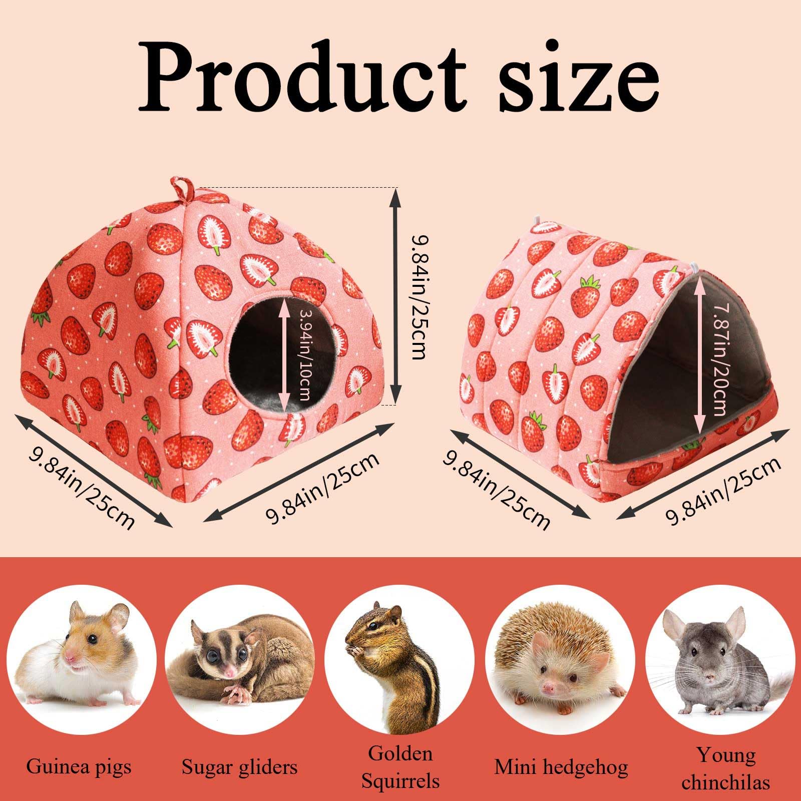 Jspyfits Guinea Pig Hideout, 2 Pack Guinea Pigs House Set Rabbit Bed, Guineapigs Houses Rabbit Hideout For Small Animal Bunny/Ra