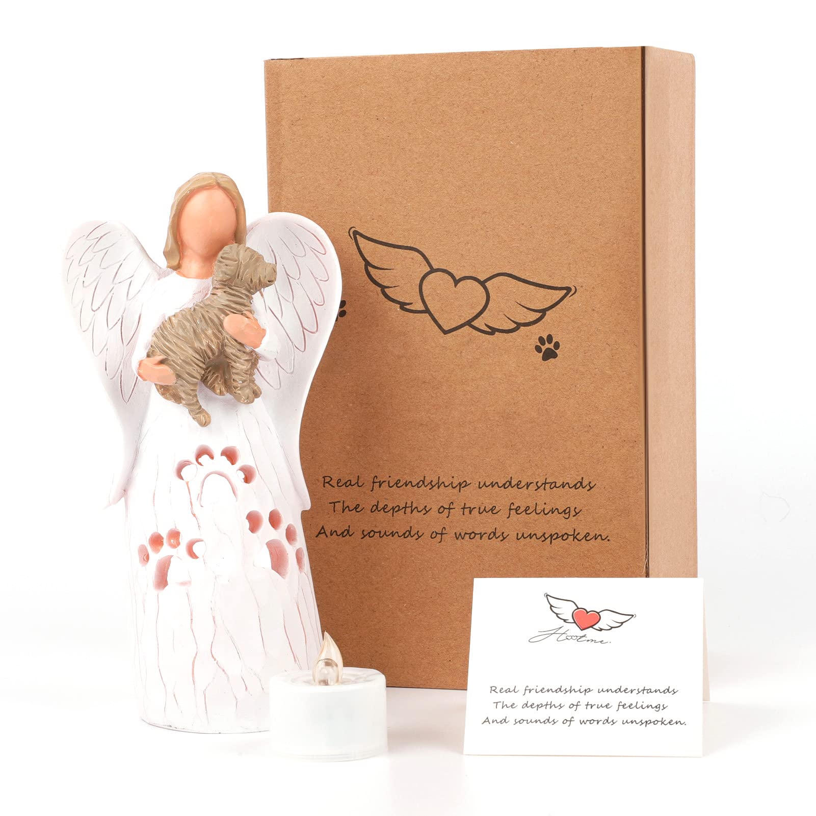 Bearae Loss Of Dog Sympathy Gift, Dog Memorial Gifts, Loss Of Dog Candle Holder, Dog Passing Away Statue, Dog Angel Figurine, Pe