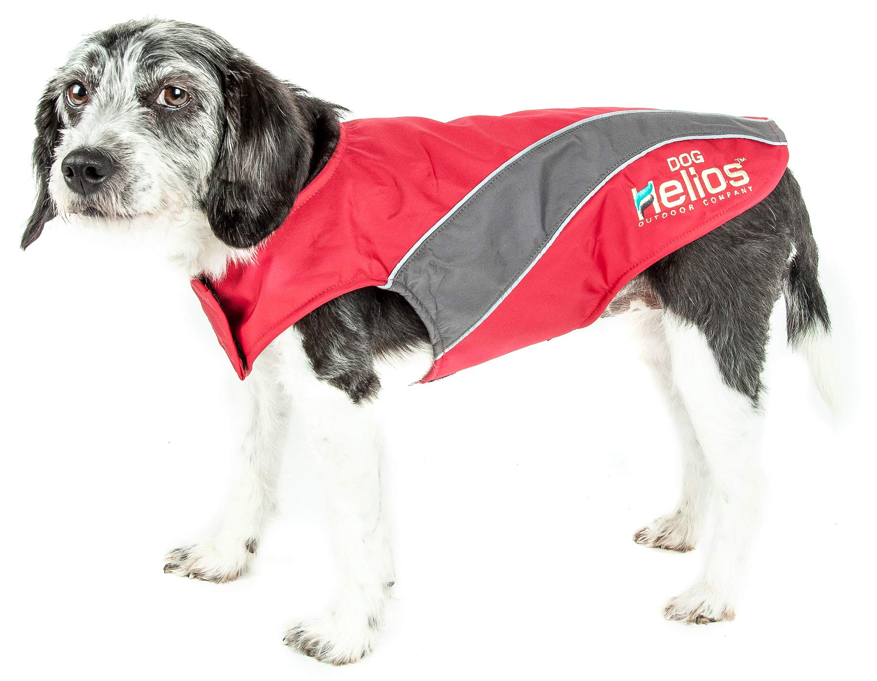 DOGHELIOS High Octane Softshell Neoprene Polar Fleece Reflective Performance Pet Dog Coat Jacket w/ Blackshark technology, Lar