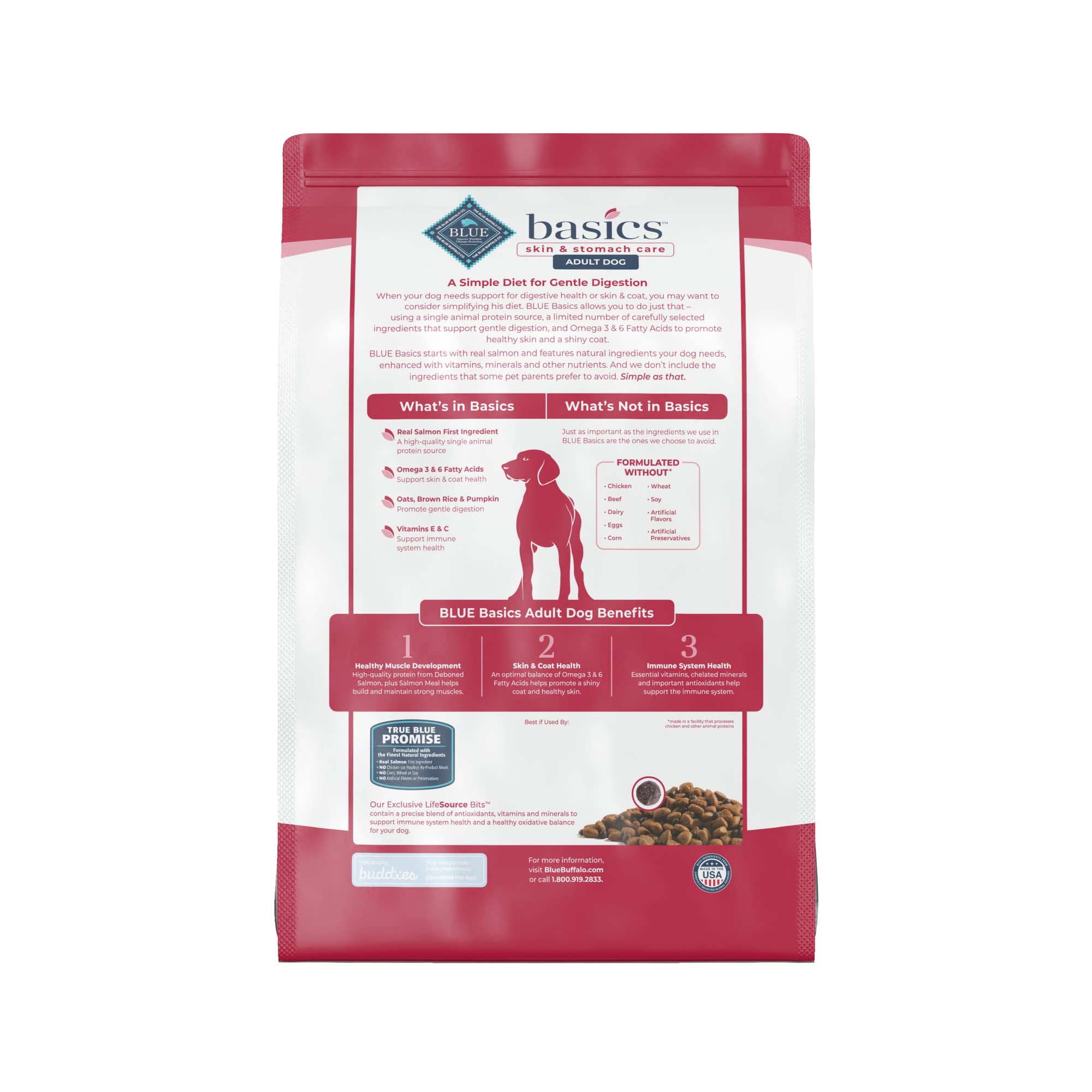 Blue Buffalo Basics Adult Dry Dog Food for Skin & Stomach Care, Limited Ingredient Diet, Made in the USA with Natural Ingredient