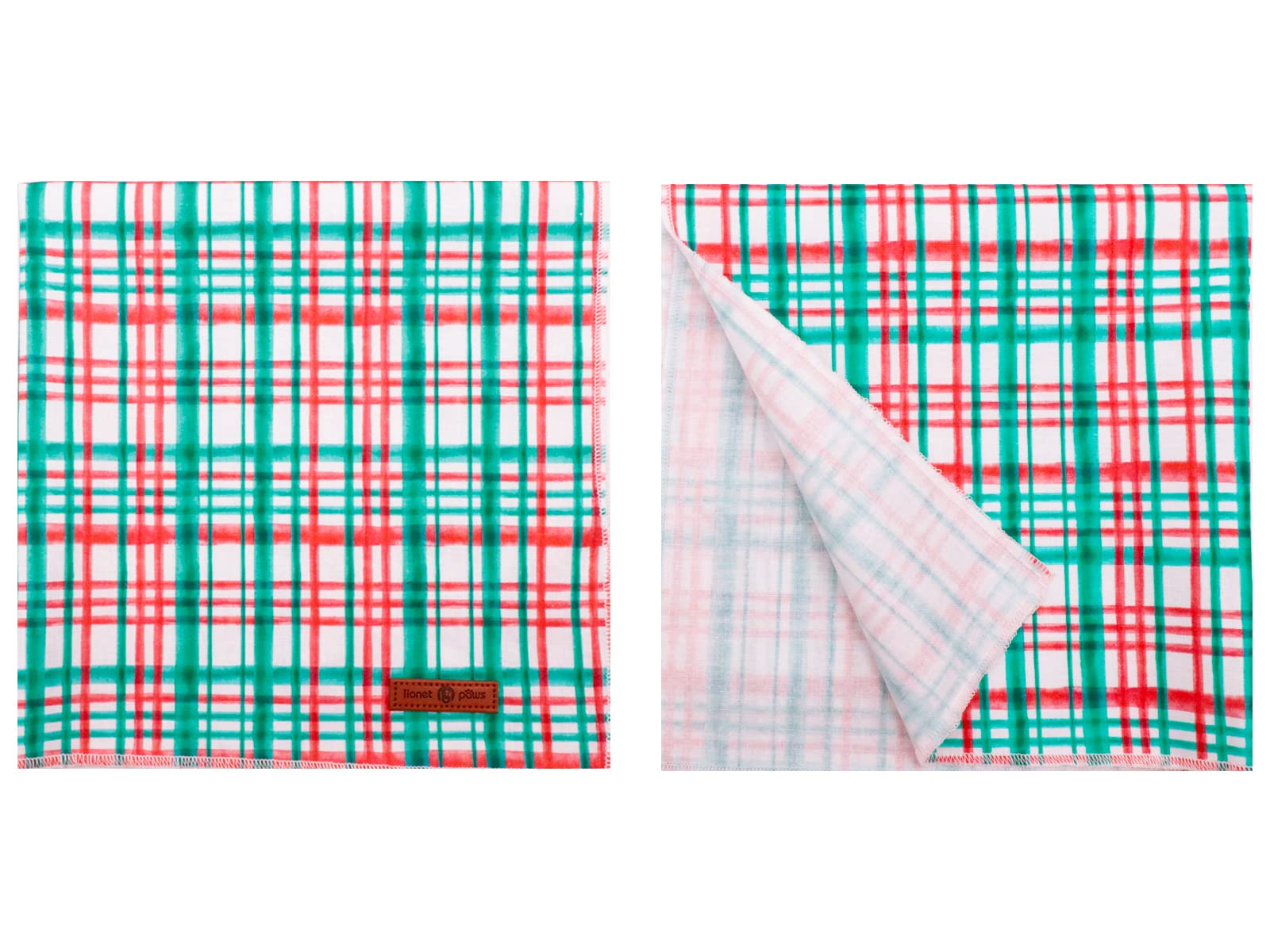 Lionet Paws Christmas Dog Bandana Washable Cotton Handkerchief Scarf Triangle Red Green Bandana For Small Medium Large Dogs Girl Boy Gift