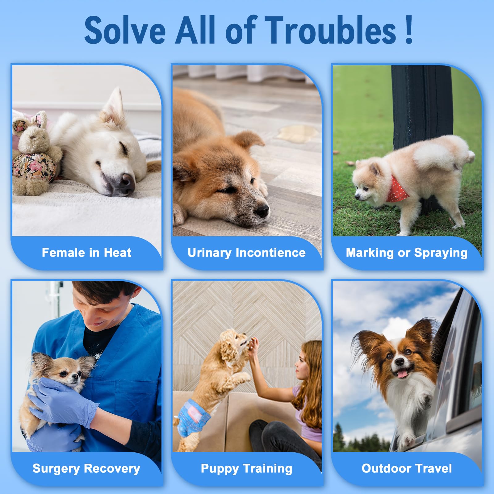 Pet Soft Dog Diapers Female, Disposable Dog Diapers, Cat Diapers For Female Cats, Puppy Diapers 16Pcs Xsmall