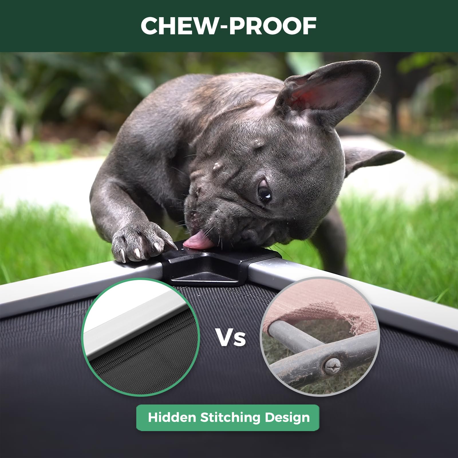 FXW TitanNest Cooling Chew-Proof Elevated Dog Bed, Washable Raised Cot for Indoor/Outdoor/Camping Use, Waterproof & Durable Pet