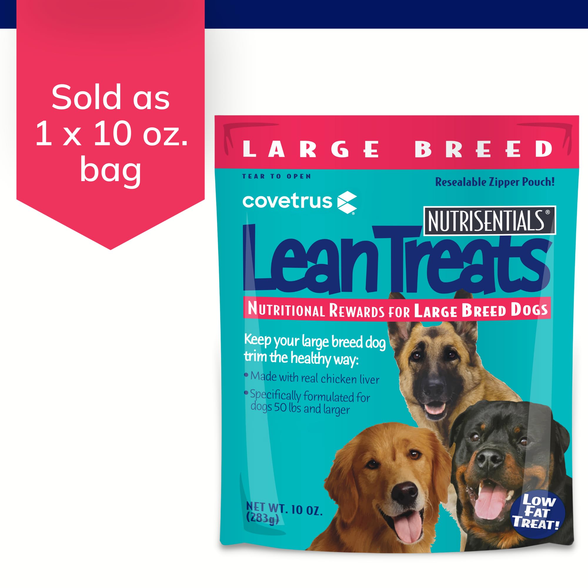 Covetrus Nutrisential Lean Treats for Large Dogs - Soft Dog Treats for Large Dogs - Nutritional Low Fat Bite Size K9 Treats - Ch