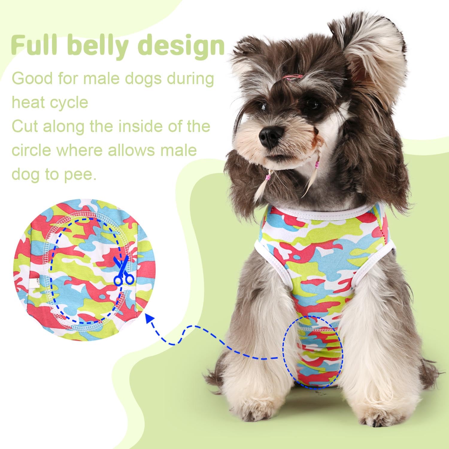 Etdane Dog Diapers Sanitary Panties Physiological Period Shirts Surgical Recovery Suits For Male And Female Dogs Camo/Medium