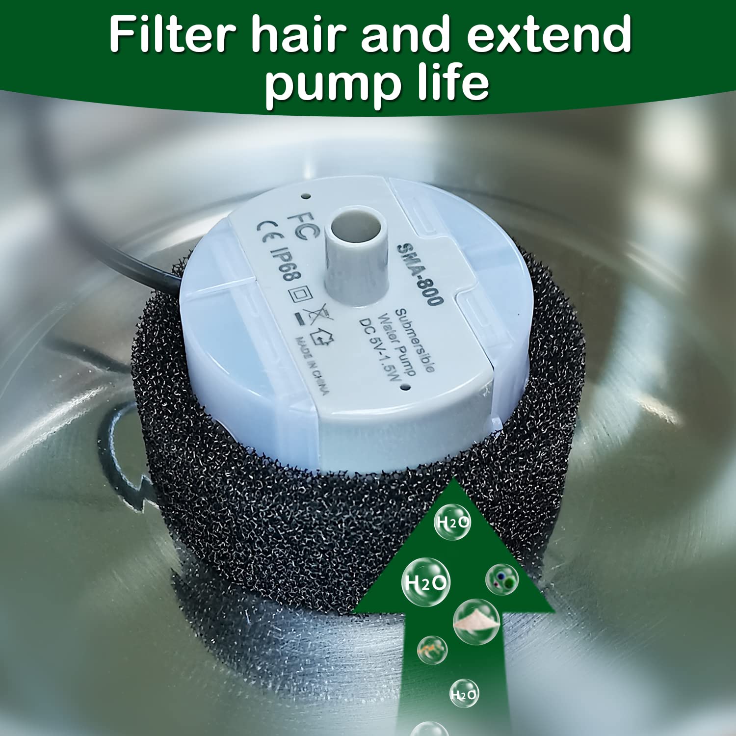 Cat Water Fountain Filters, Cat Fountain Replacement Filters For 2.0L/67Oz Automatic Pet Water Dispenser,Pet Water Fountain Replacement Filters Package(Sponge 8 Pack)