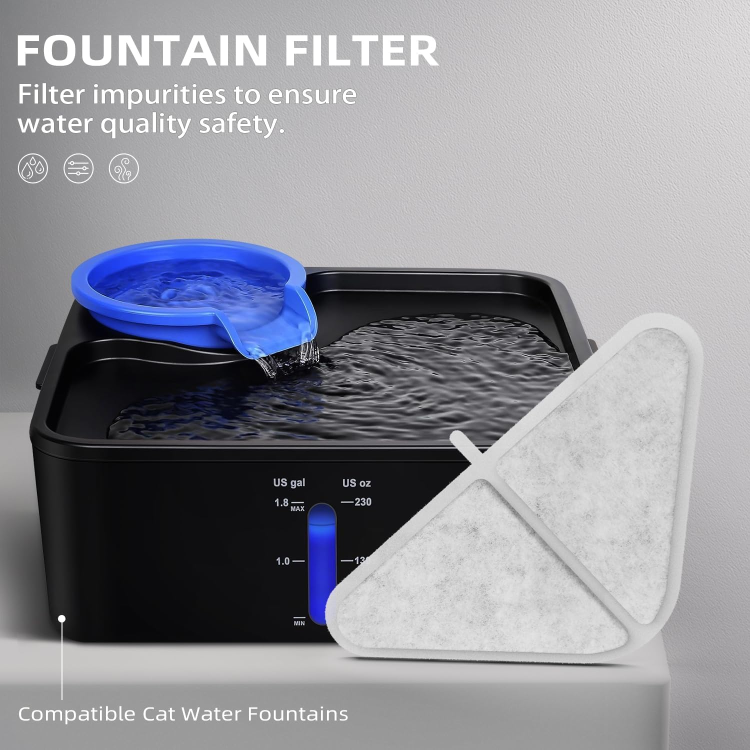 12 Pack Filters Replacements For Automatic Pet Fountains