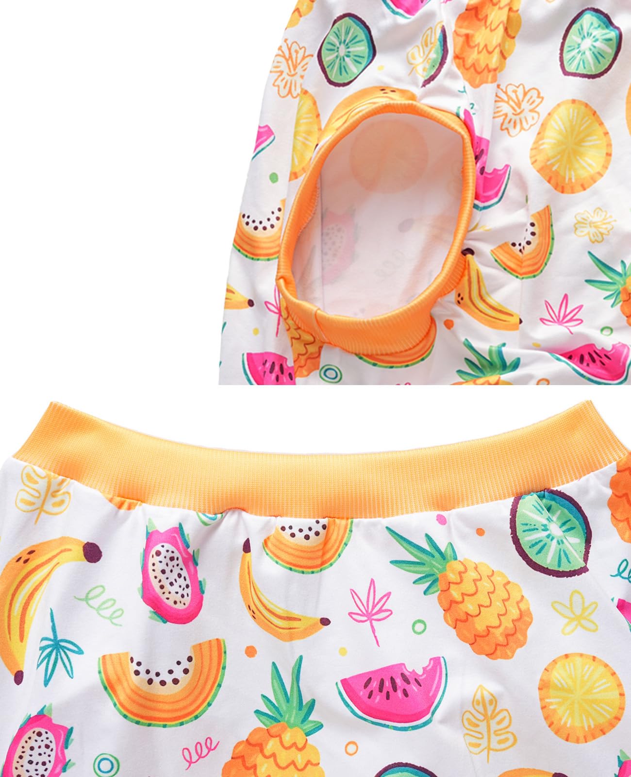 Dog Sleeveless T Shirt Yellow Fruits Prints Vest Shirt Soft Stretchy Summer Clothes For Extra Large Dog Boys Girls Shirt 2X-Larg