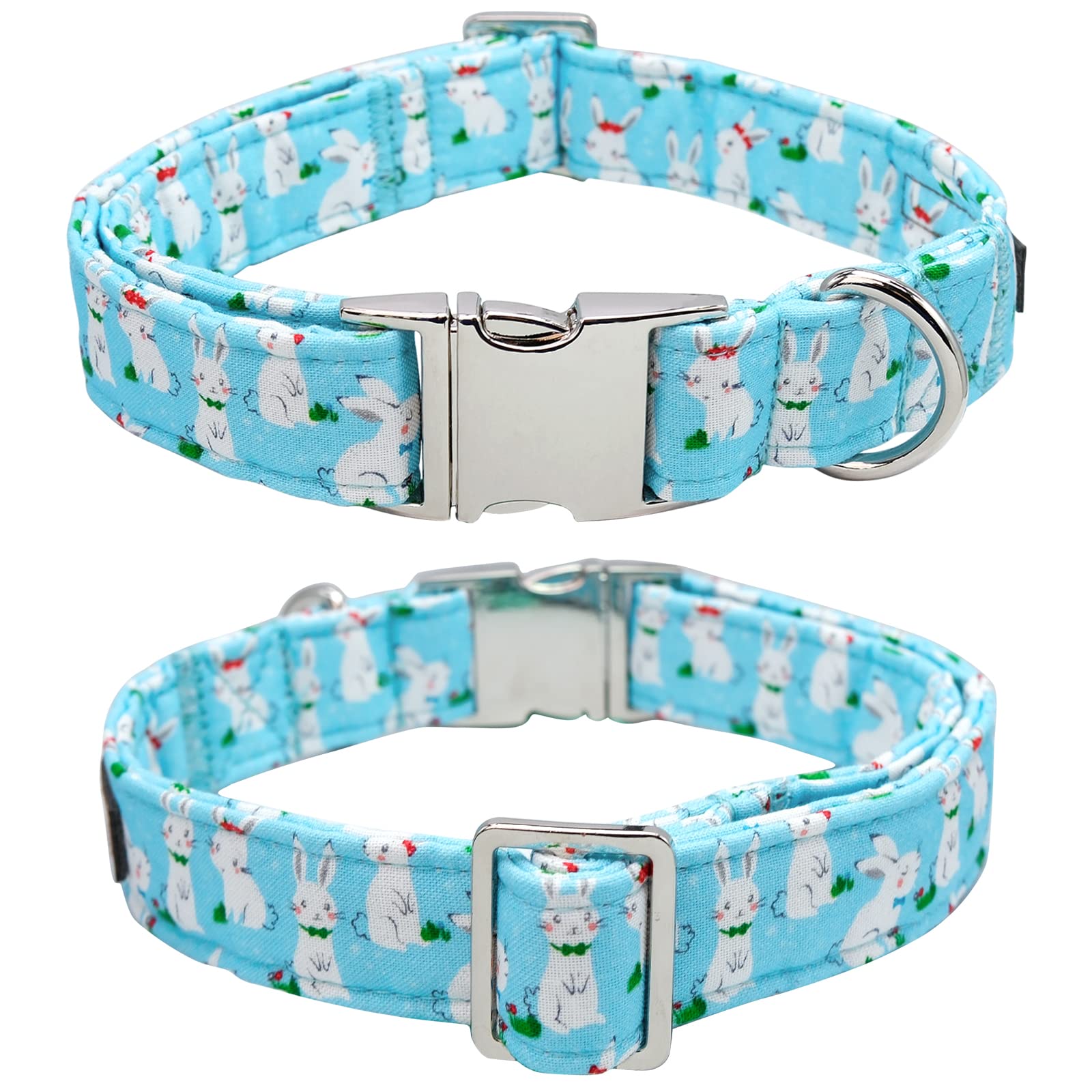 Lionet Paws Easter Dog Collar With Bowtie, Bunny Bowtie Collar With Metal Buckle For Dogs, Adjustable Comfortable Dog Collar Gir