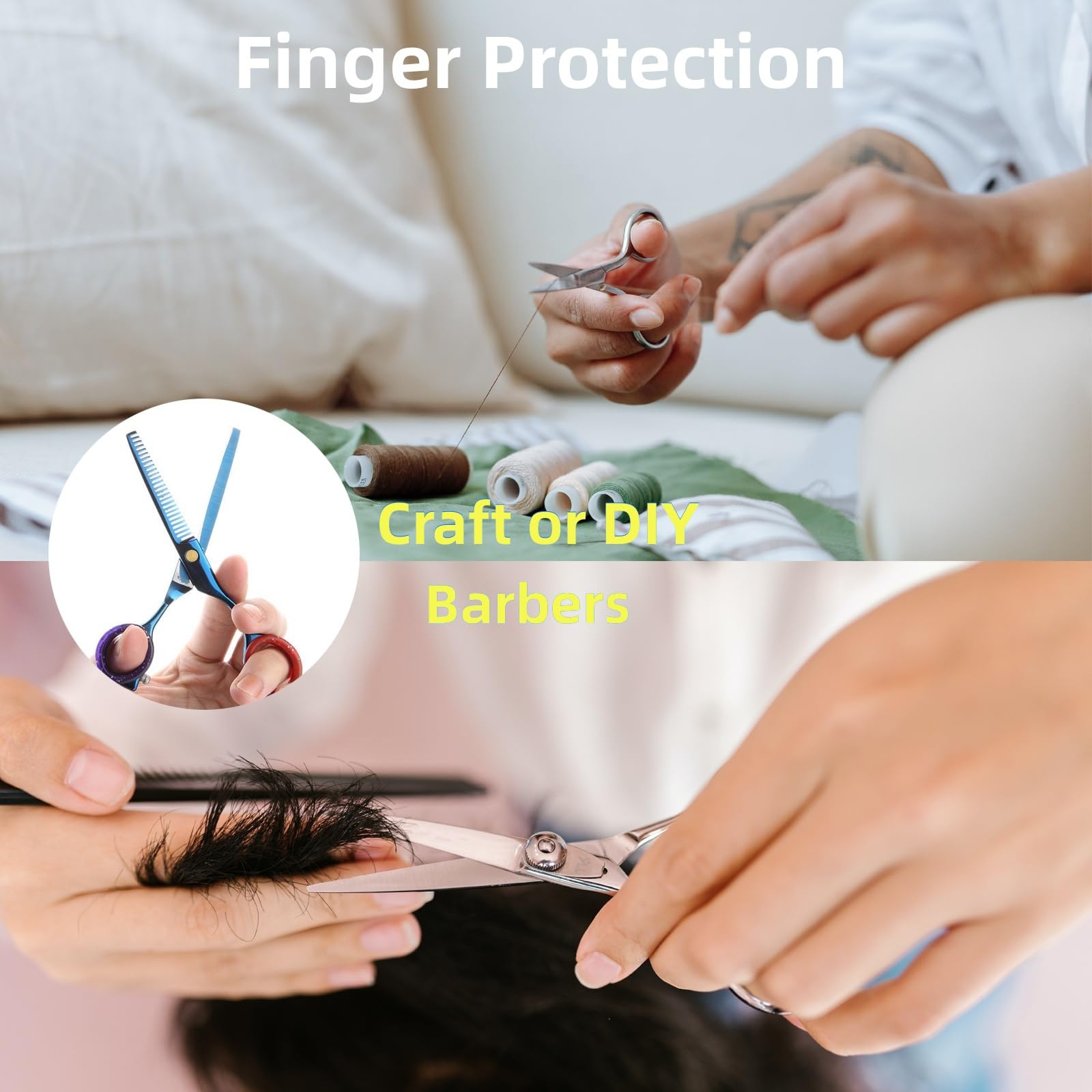 Lsdwl 16Pcs Shear Grips Inserts,Soft Silicone Scissors Finger Rings For Comfortable Dog Clipping And Pet Hair Trimming 8 Colors