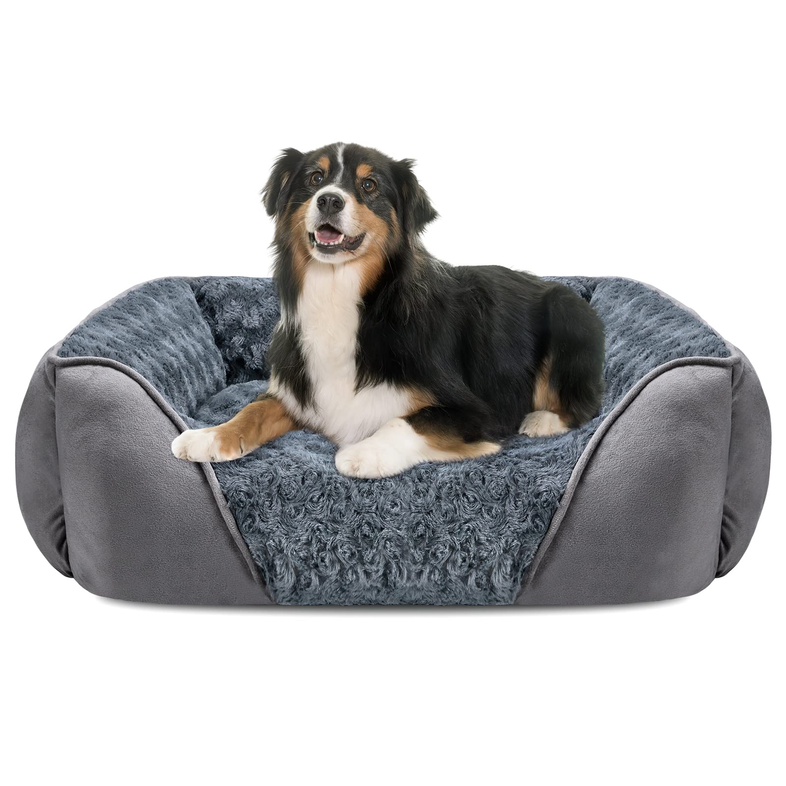 Invenho X-Large Dog Bed For Large Medium Small Dogs, Rectangle Washable Dog Bed, Orthopedic Dog Bed, Soft Calming Sleeping Puppy