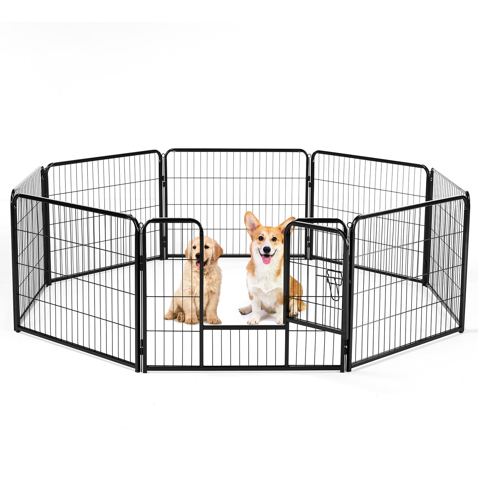 SMUG 24 inch 8 Panels Dog Playpen Pet Fence for Indoor Outdoor Yard RV Camping Pet Play for Small and Puppy Dogs