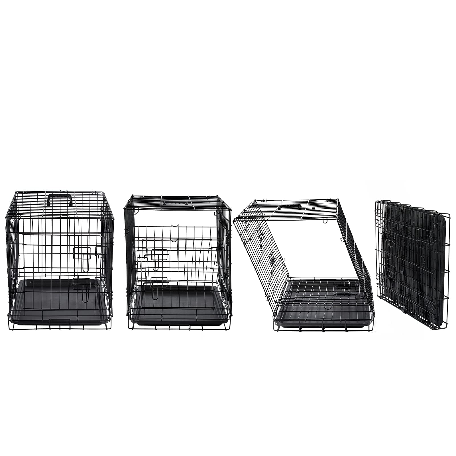 Donoro Dog Crates For Small Size Dogs Indoor, Double Door Dog Kennels & Houses For Puppy And Cats With Dog Crate Cover, Collapsi