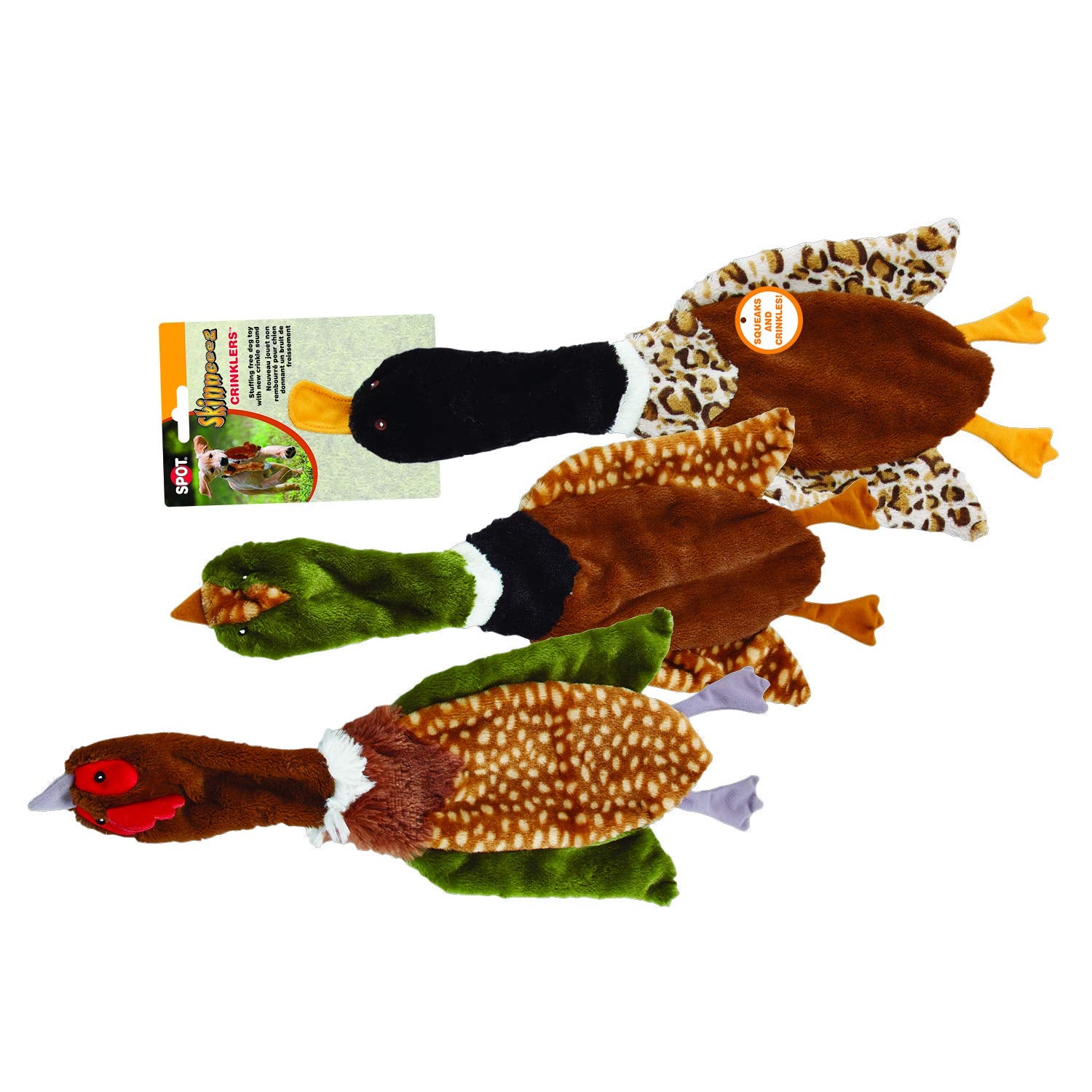 Ethical Pets Spot Skinneeez Crinklers | Stuffless Dog Toys With Squeaker For Small Dogs | Crinkle Toy For Small Puppies | 23' | Bird Asst Design | By Ethical Pet, 23&Quot; (4312)