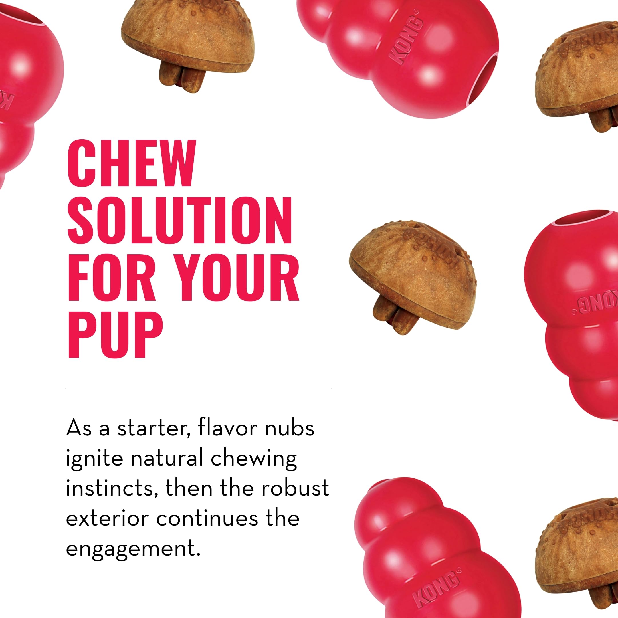 KONG Classic Stuffable Dog Toy & KONG Marathon Chicken-Flavored Treats (2 Pack) - Fetch & Chew Toy for Dogs - With Dog Toy Fille