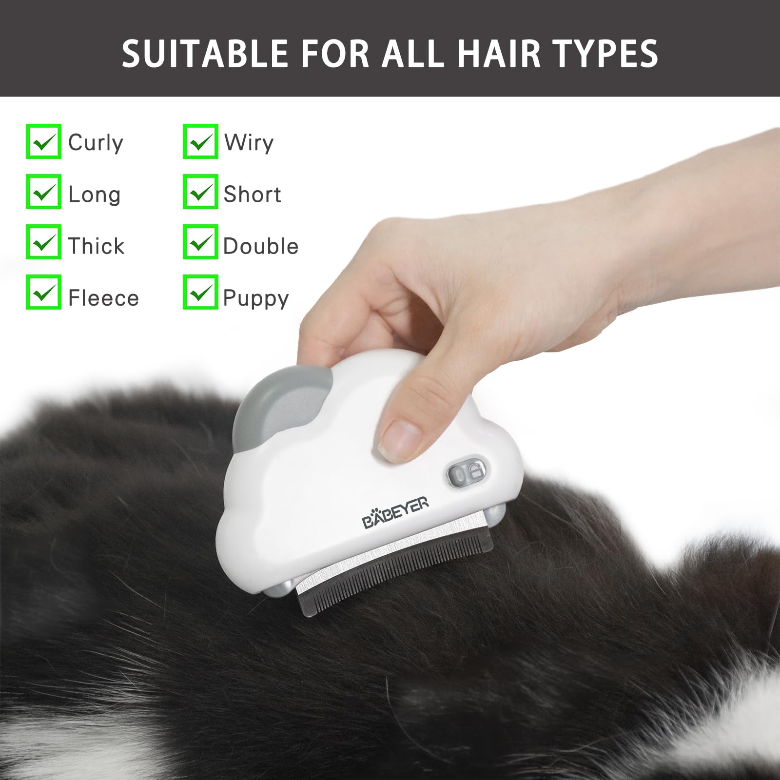 Babeyer 3-In-1 Cat & Dog Grooming Brush Rotatable, Dog Brush For Shedding, Stainless Steel Metal Undercoat Comb & Grooming Comb