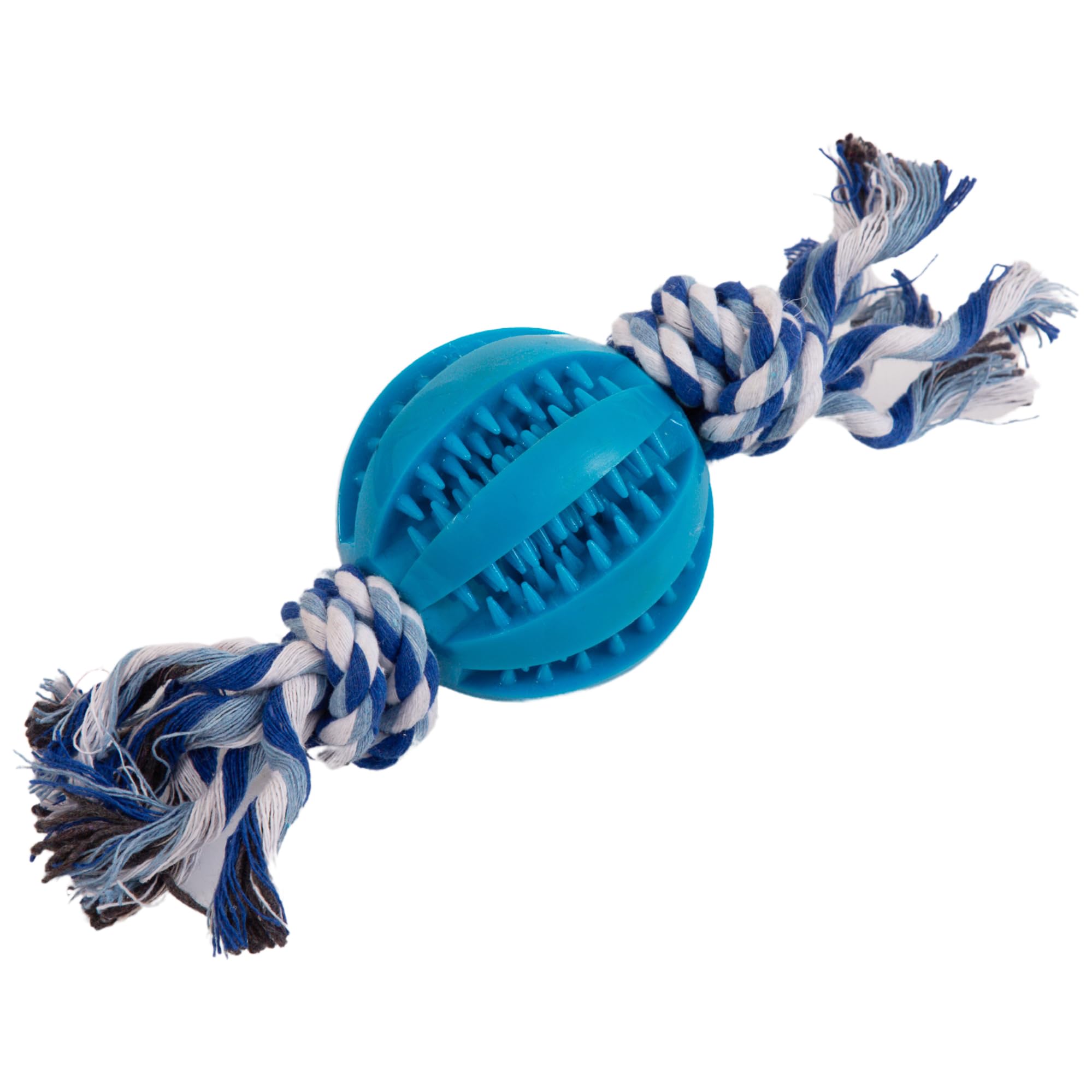 PETS EMPIRE Interactive Dog Chew Toy Ball with Rope | BiteResistant Rubber Ball for Training, Boredom Relief & Dental Cleaning