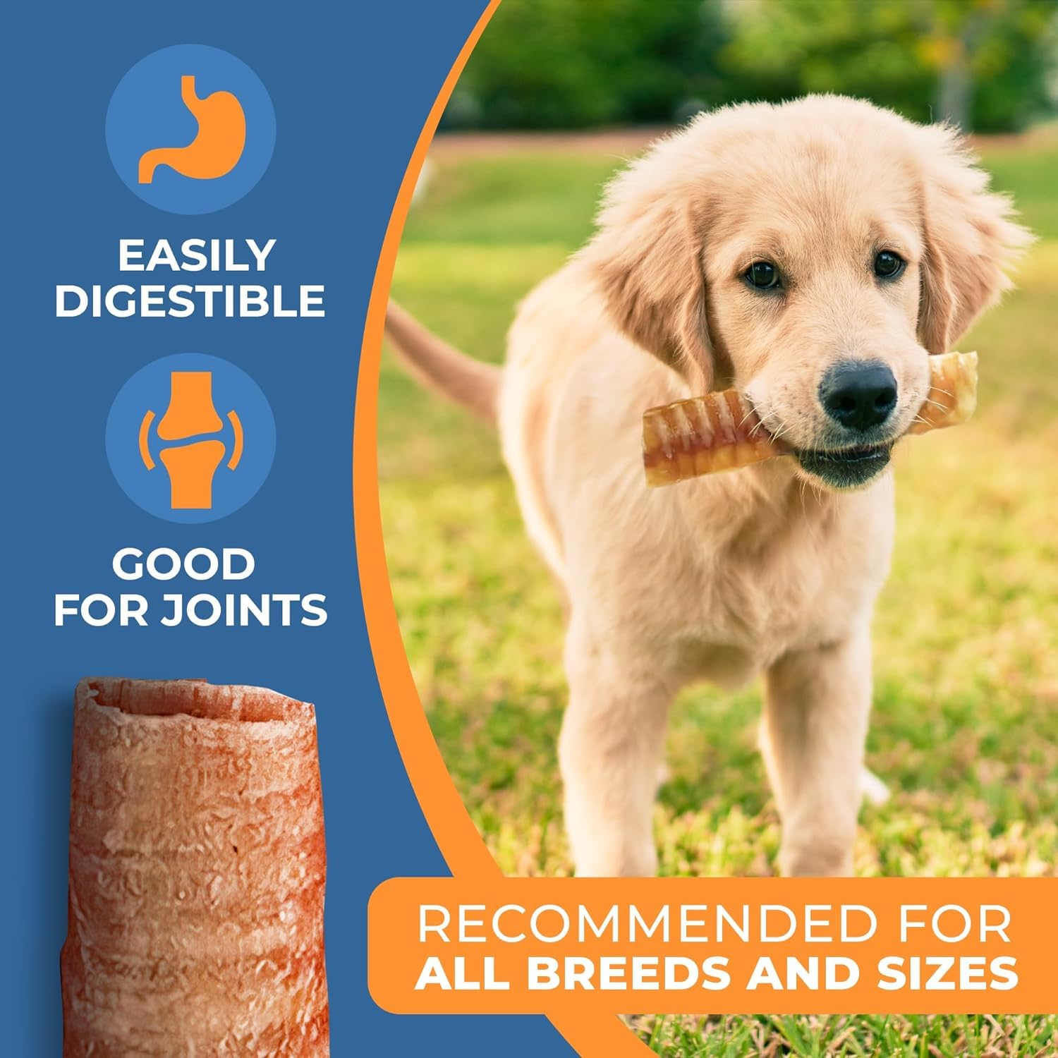 K9warehouse Trachea Dog Chews - Premium Beef Trachea for Dogs Packed in USA - Natural Cow Trachea Dog Treats - Supports Joint He